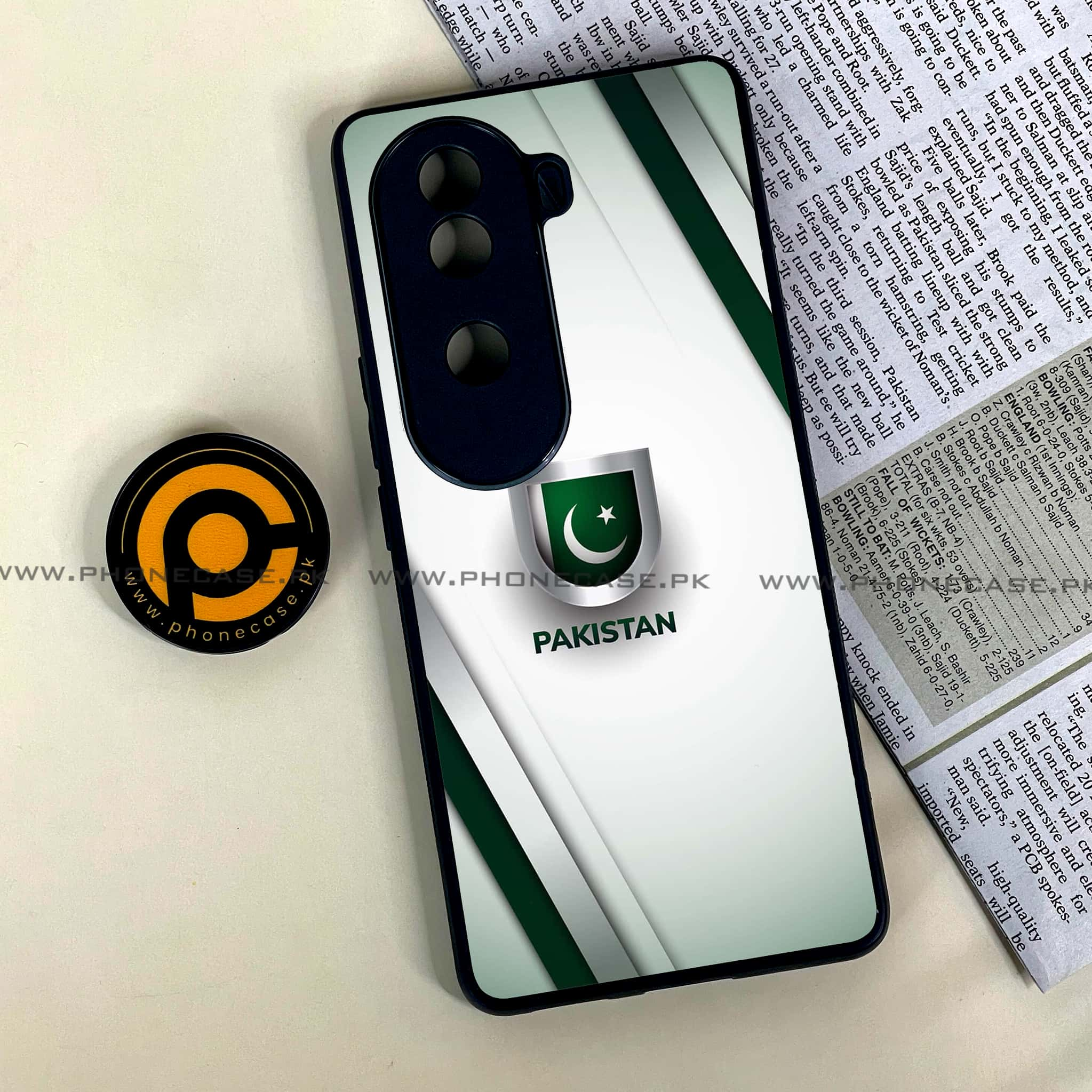 Vivo V40e - Pakistani Flag Series - Premium Printed Glass soft Bumper shock Proof Case