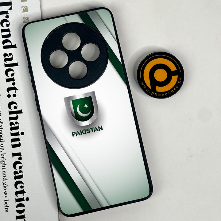 Oppo Reno 12F 4G - Pakistani Flag Design 2 - Premium Printed Glass soft Bumper shock Proof Case CS-18318 CS-24755 CS-32461