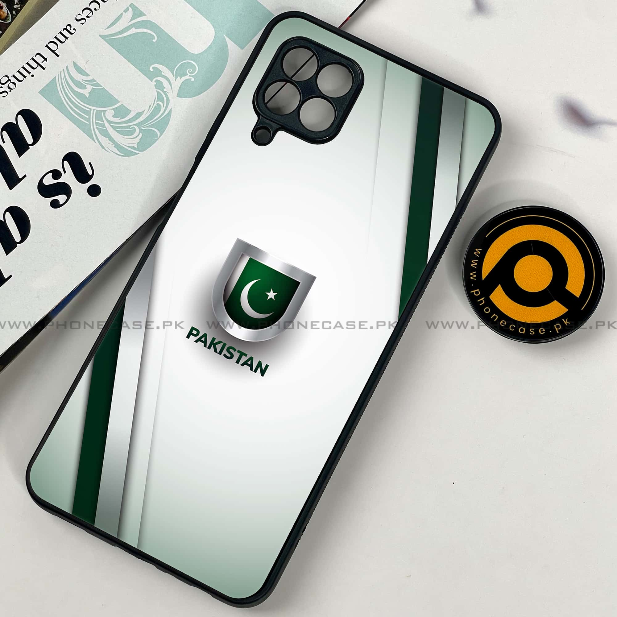 Samsung Galaxy A22 - Pakistani Flag Series - Premium Printed Glass soft Bumper shock Proof Case