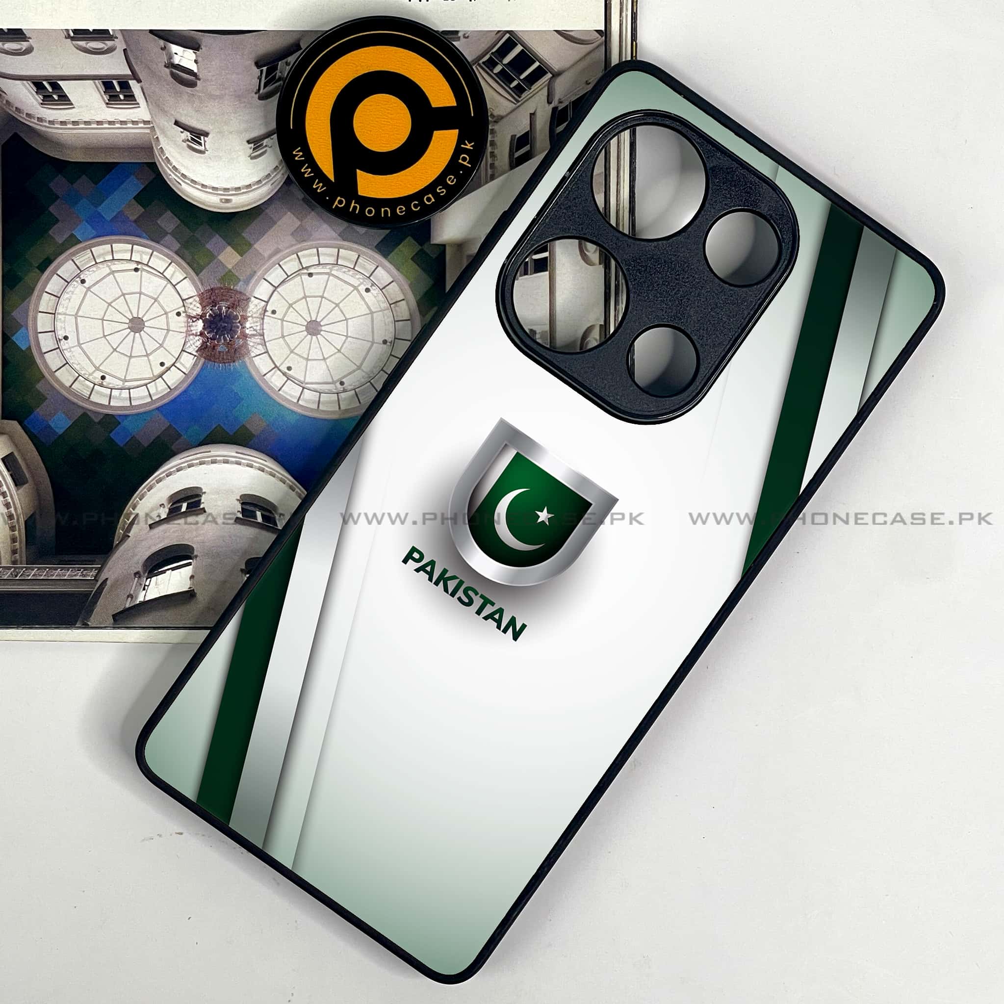 Redmi Note 13 Pro 4G - Pakistani Flag Series - Premium Metal Printed soft Bumper shock Proof Case