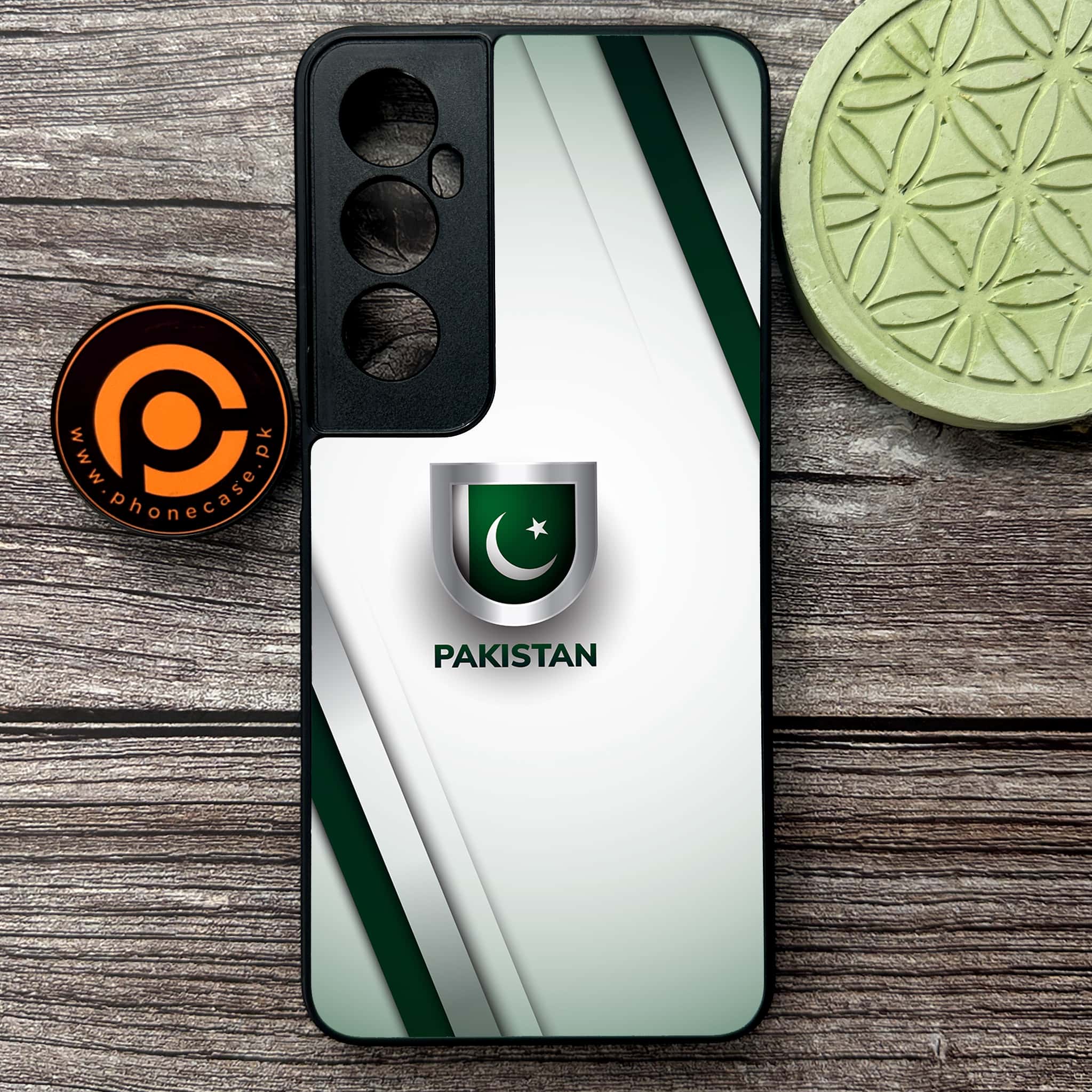 Realme C65  - Pakistani Flag Series - Premium Metal Printed soft Bumper shock Proof Case