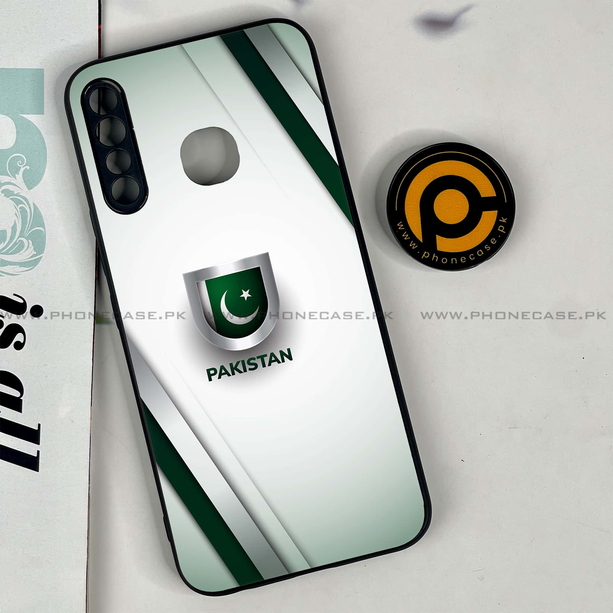 Infinix Hot 8 Lite - Pakistani Flag Series - Premium Printed Glass soft Bumper shock Proof Case