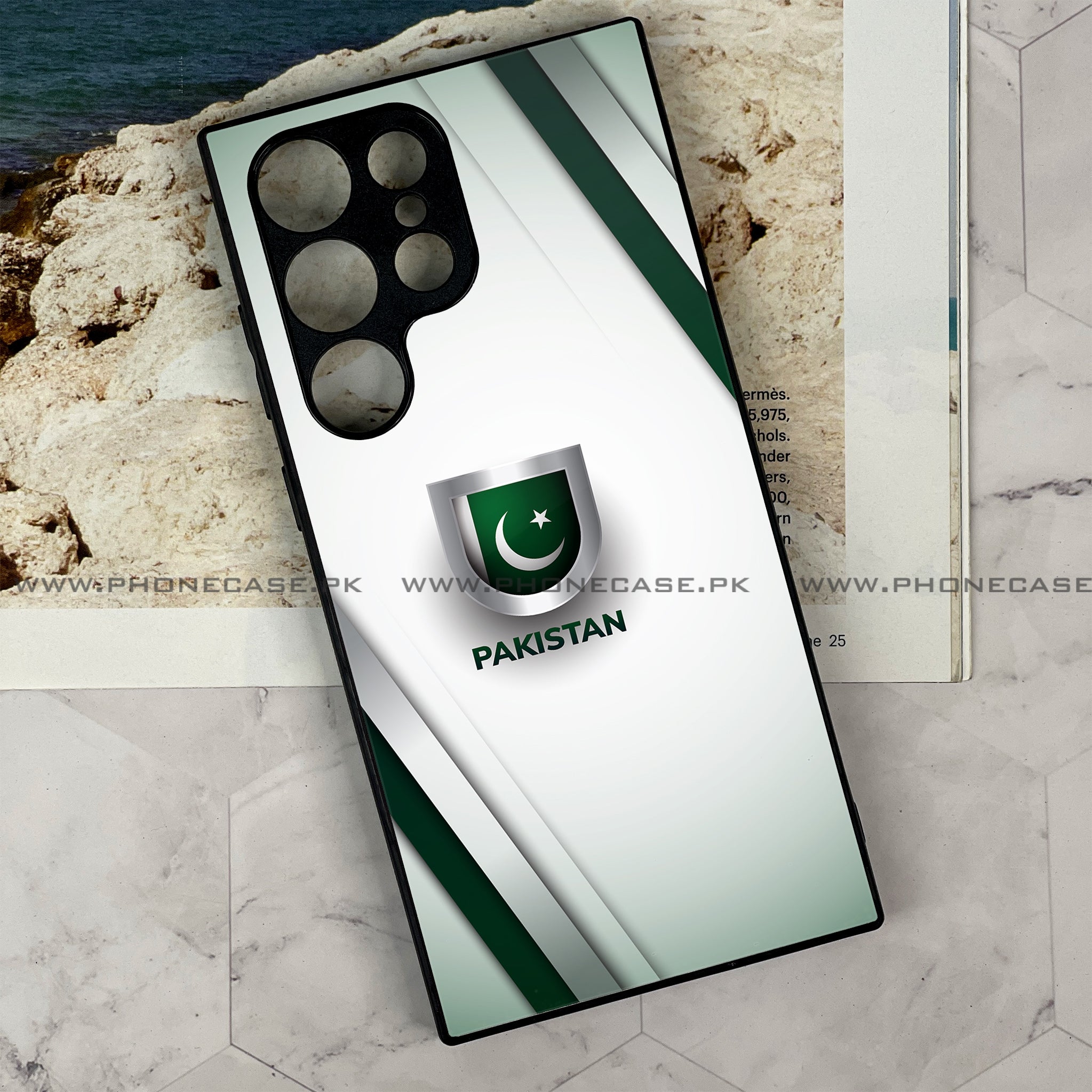 Samsung Galaxy S23 Ultra - Pakistani Flag Series - Premium Printed Glass soft Bumper shock Proof Case