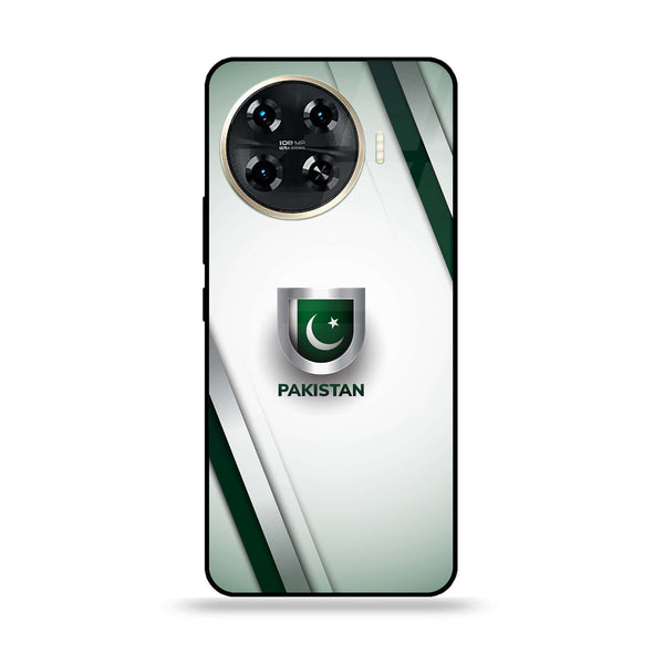 Tecno Spark 20 pro plus - Pakistani Flag Design 2 - Premium Printed Glass soft Bumper shock Proof Case CS-21355