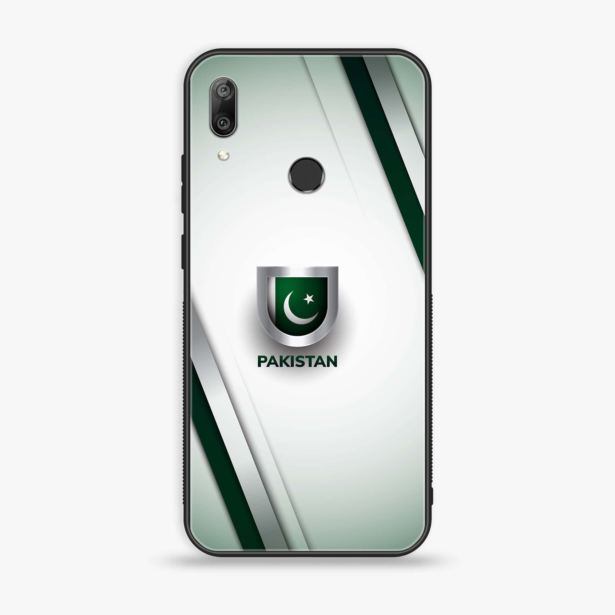 Huawei Y7 Prime (2019) - Pakistani Flag Series - Premium Printed Glass soft Bumper shock Proof Case