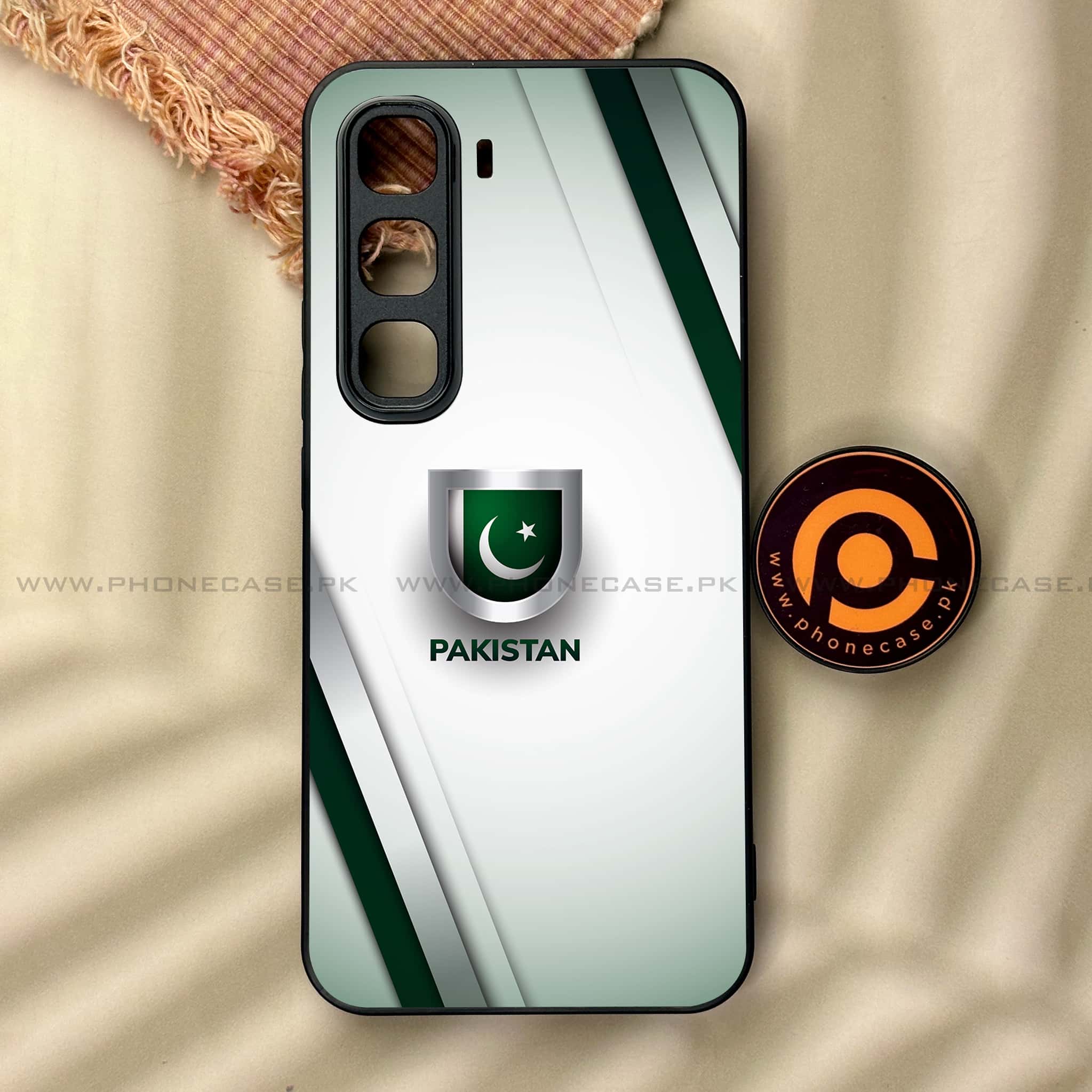 Infinix Hot 60 Pro - Pakistani Flag Series - Premium Metal Printed soft Bumper shock Proof Case