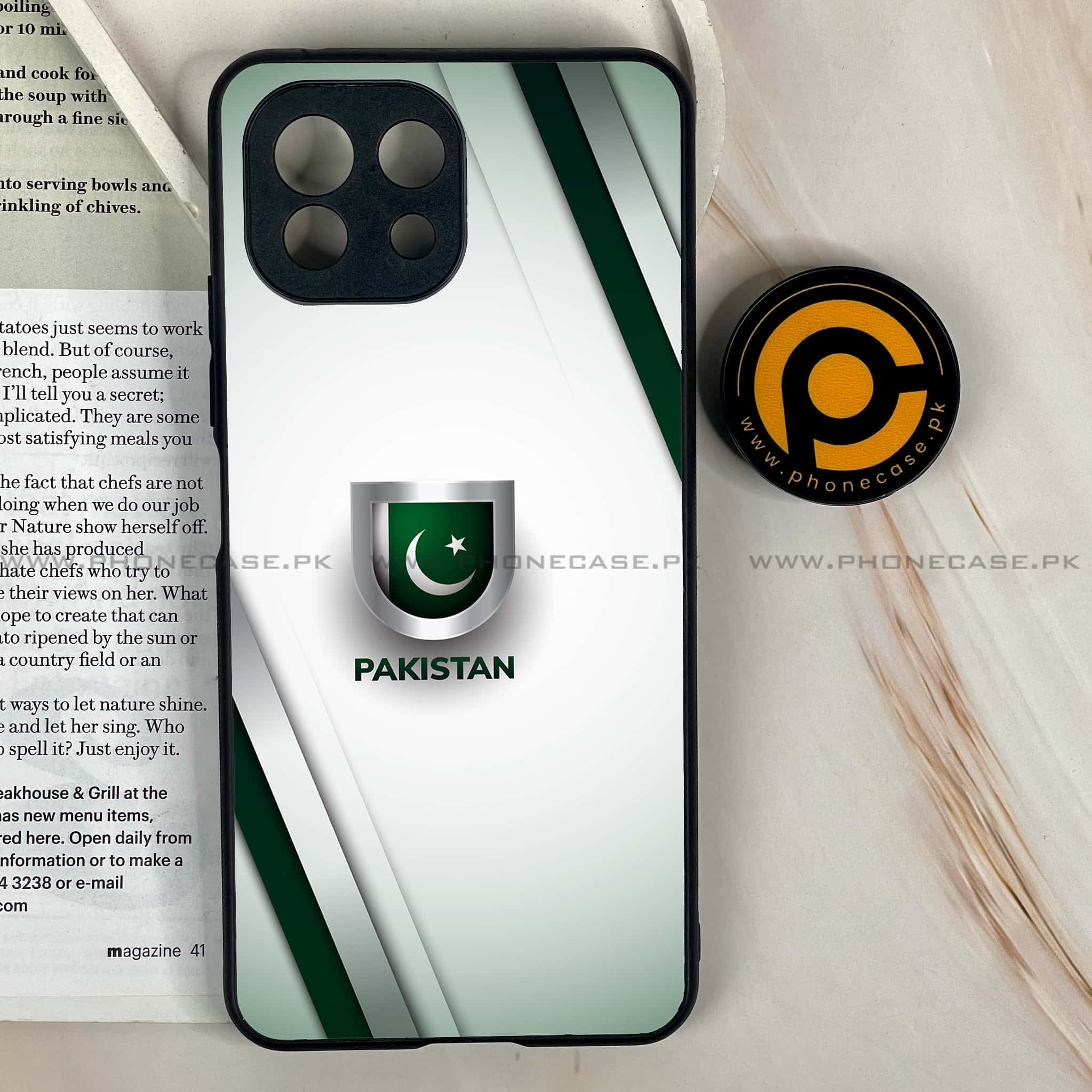 Mi 11 Lite - Pakistani Flag Series - Premium Printed Glass soft Bumper shock Proof Case