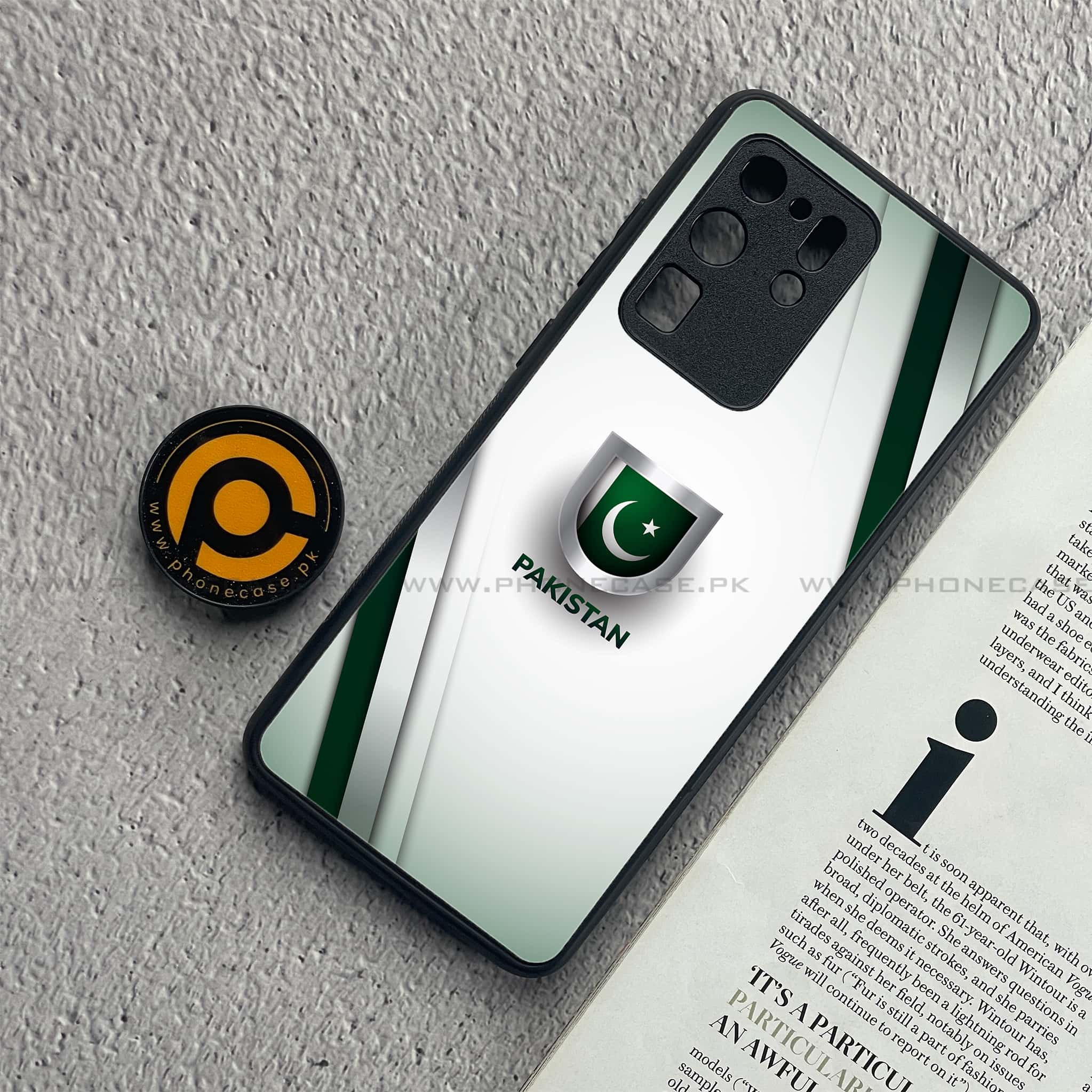 Samsung Galaxy S20 Ultra - Pakistani Flag Series - Premium Printed Glass soft Bumper shock Proof Case