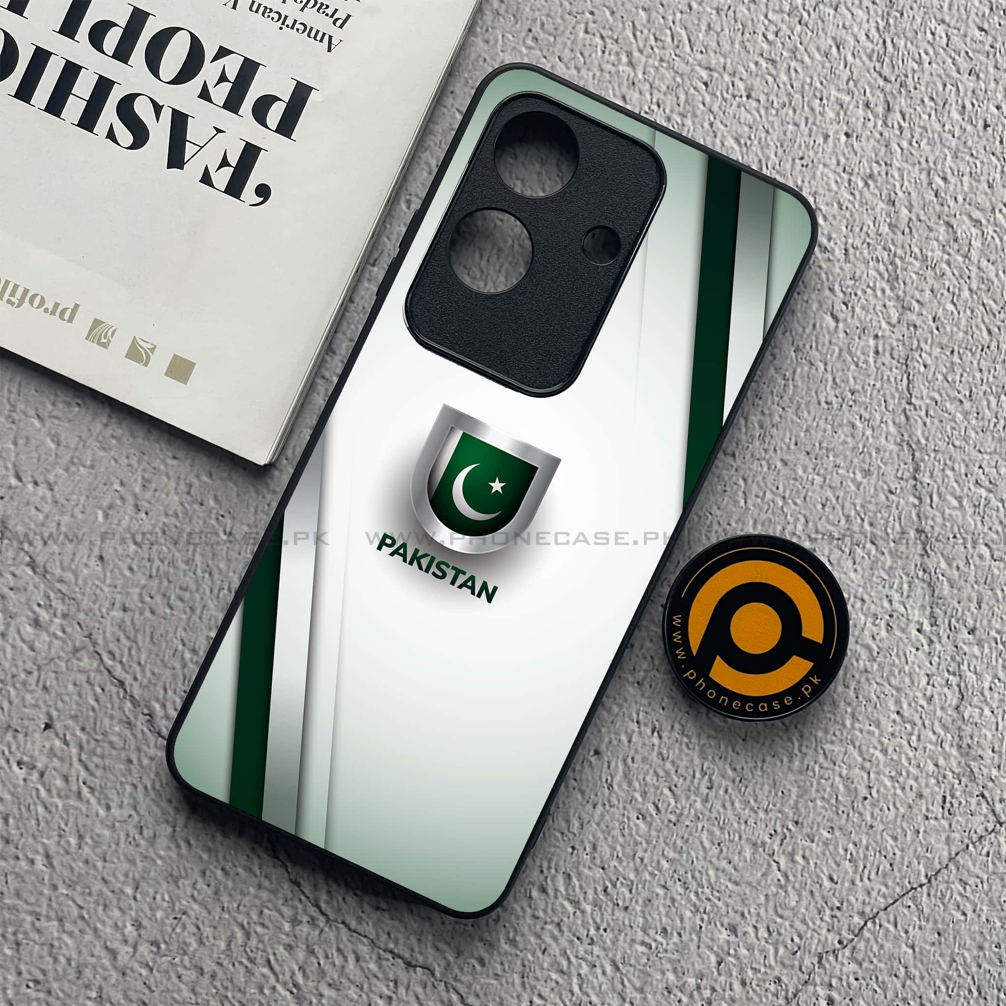 Realme Note 60x - Pakistani Flag Series - Premium Metal  Printed soft Bumper shock Proof Case