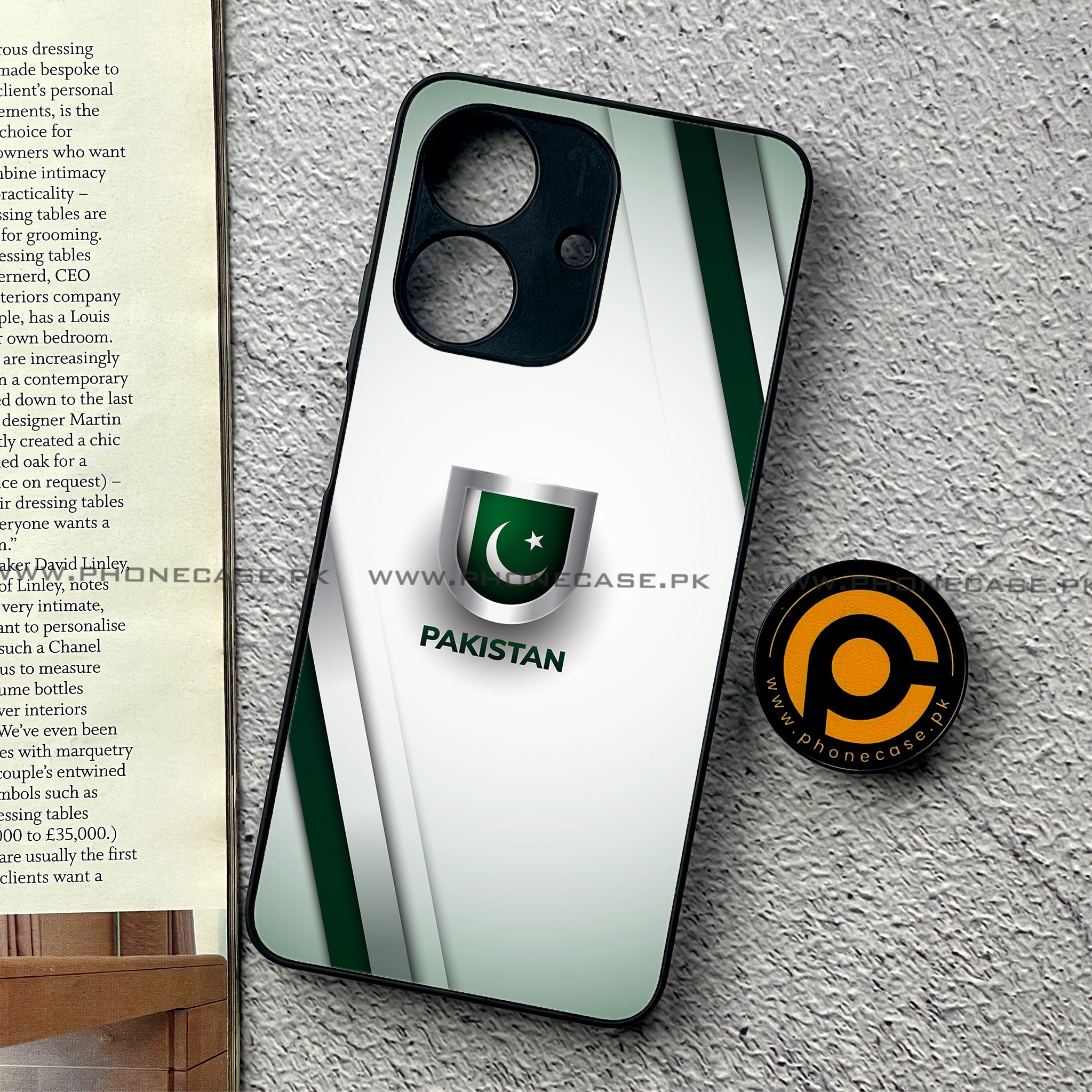 Realme Note 60 - Pakistani Flag Series - Premium Printed Glass soft Bumper shock Proof Case