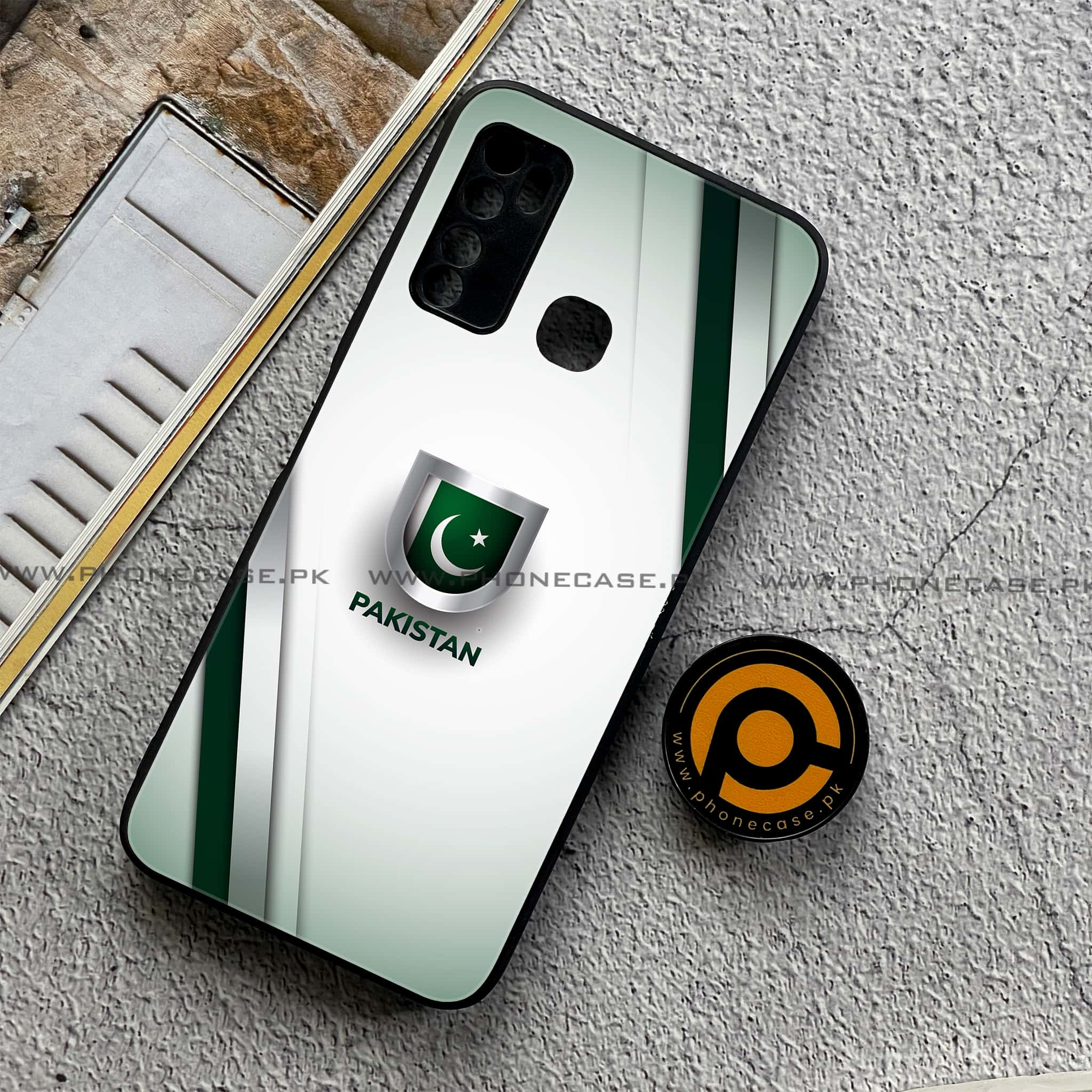 Infinix Note 7 Lite - Pakistani Flag Series - Premium Printed Metal soft Bumper shock Proof Case