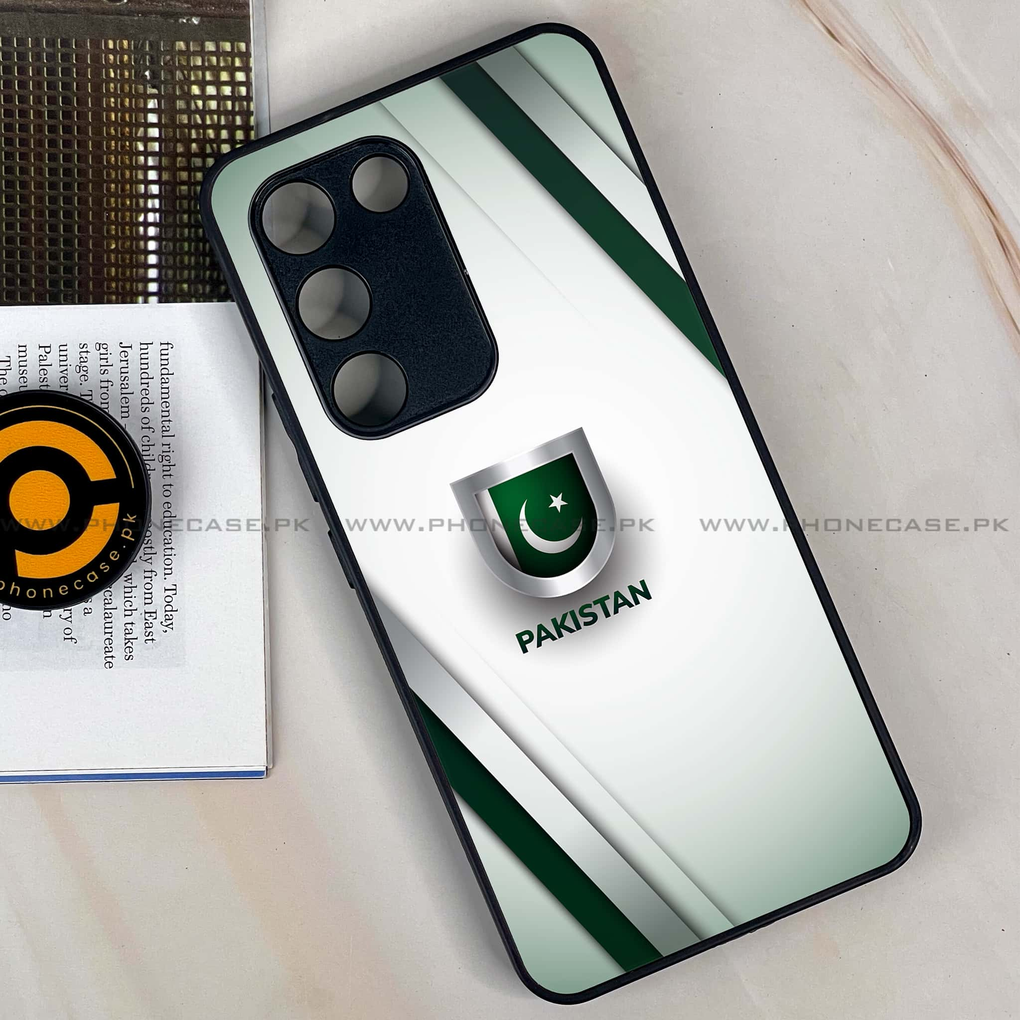 Vivo Y100 - Pakistani Flag Series - Premium Printed Glass soft Bumper shock Proof Case