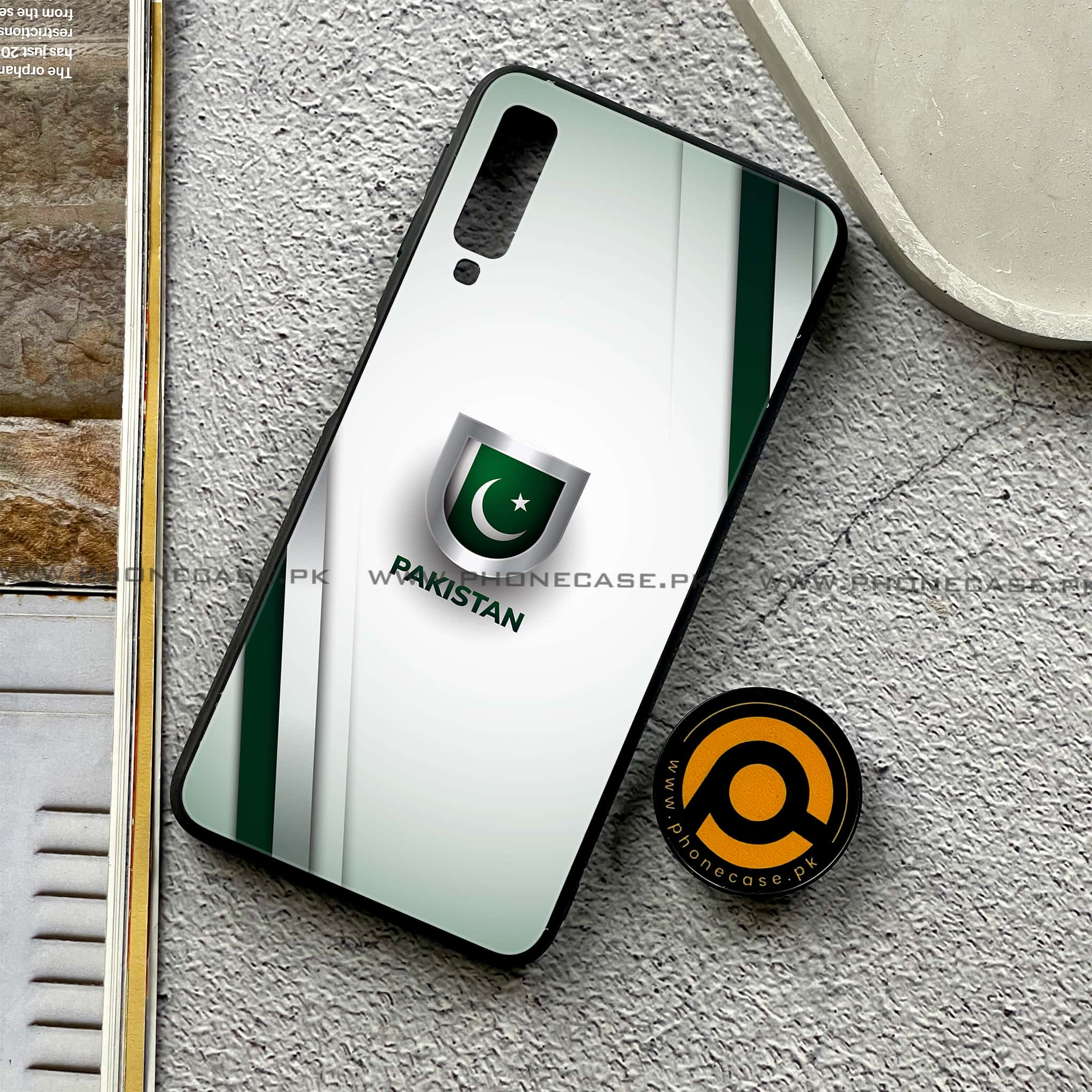 Galaxy A7 2018 - Pakistani Flag Series - Premium Printed Metal soft Bumper shock Proof Case