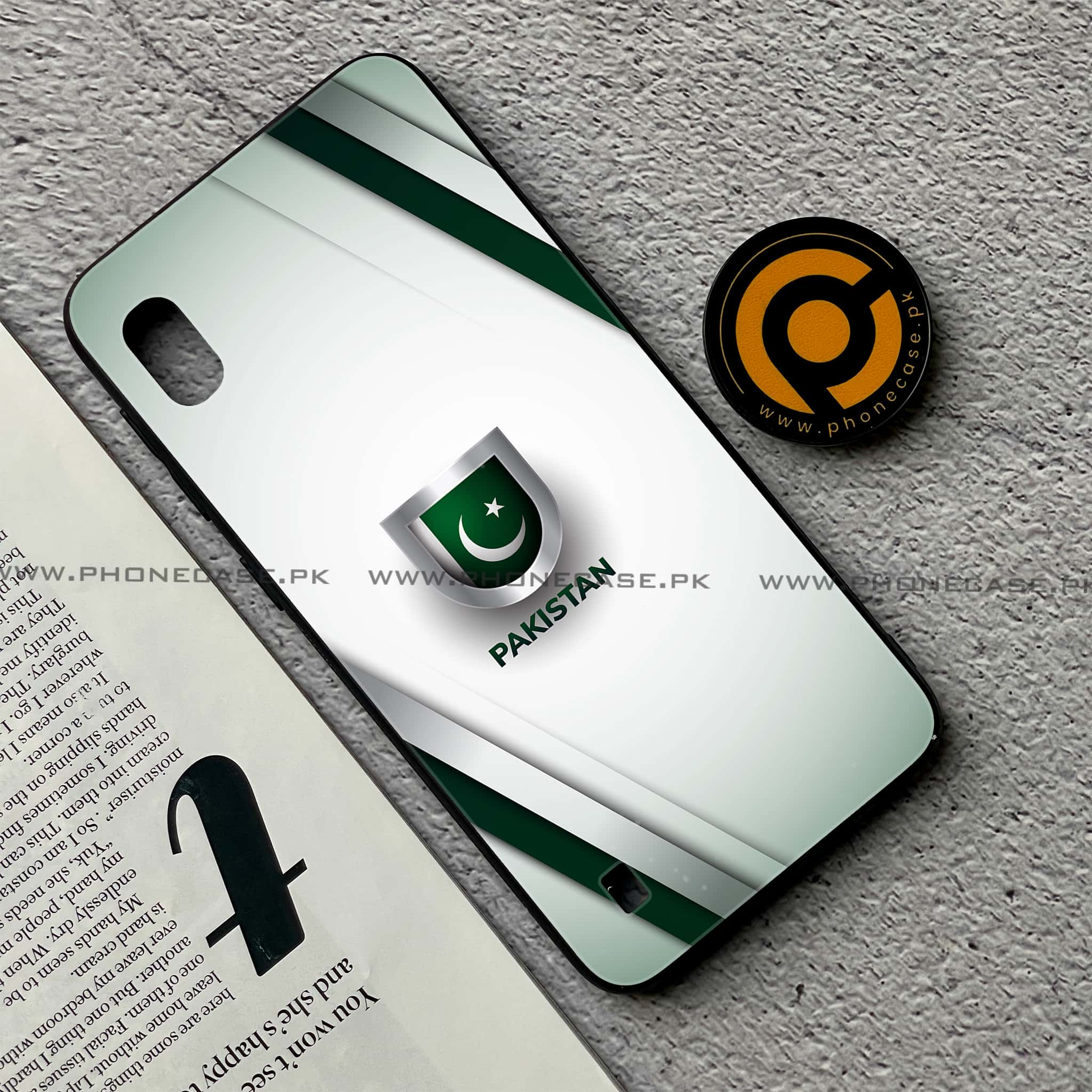 Samsung Galaxy A10 - Pakistani Flag Series - Premium Printed Glass soft Bumper shock Proof Case