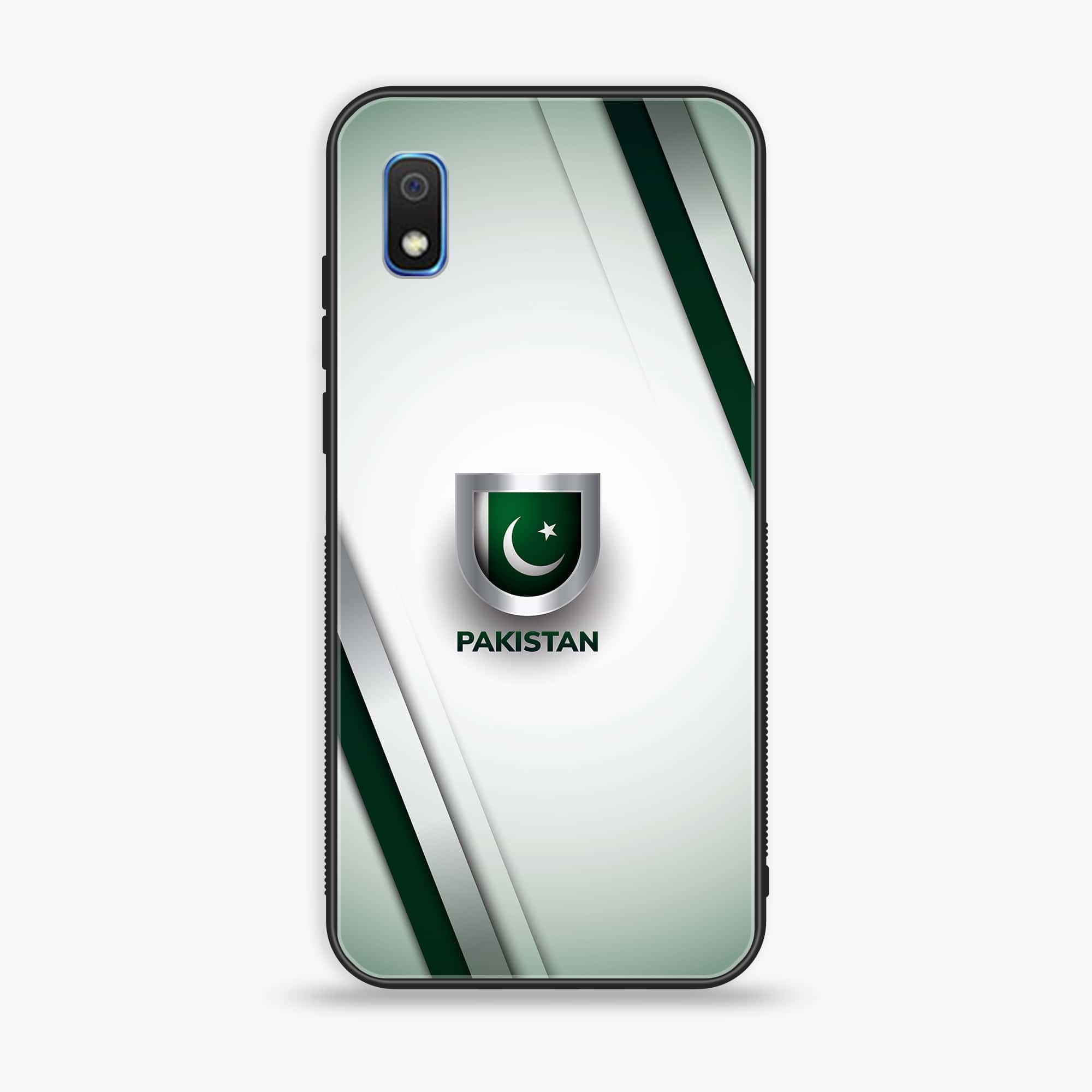 Samsung Galaxy A10 - Pakistani Flag Series - Premium Printed Glass soft Bumper shock Proof Case