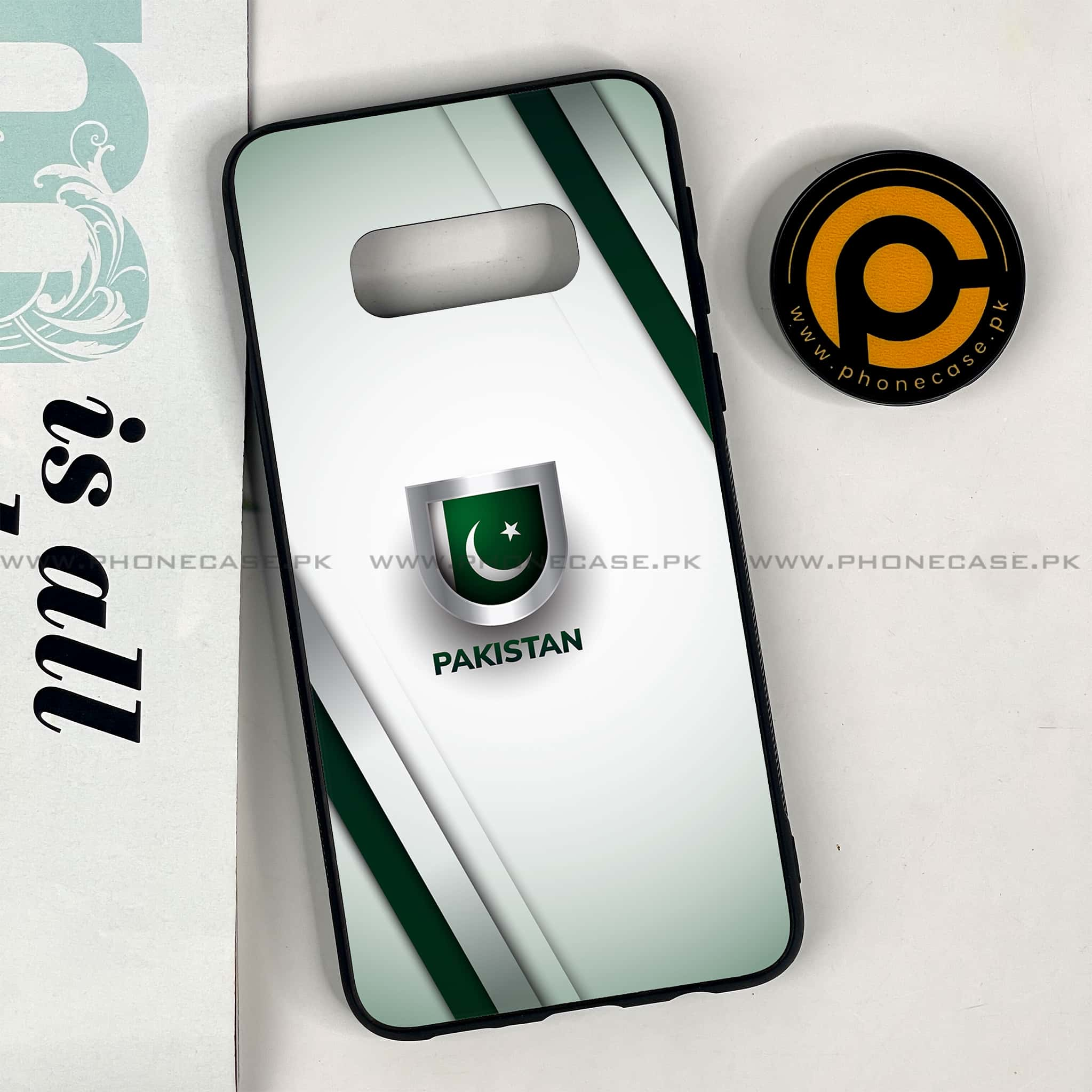 Galaxy S10e - Pakistani Flag Series - Premium Printed Glass soft Bumper shock Proof Case