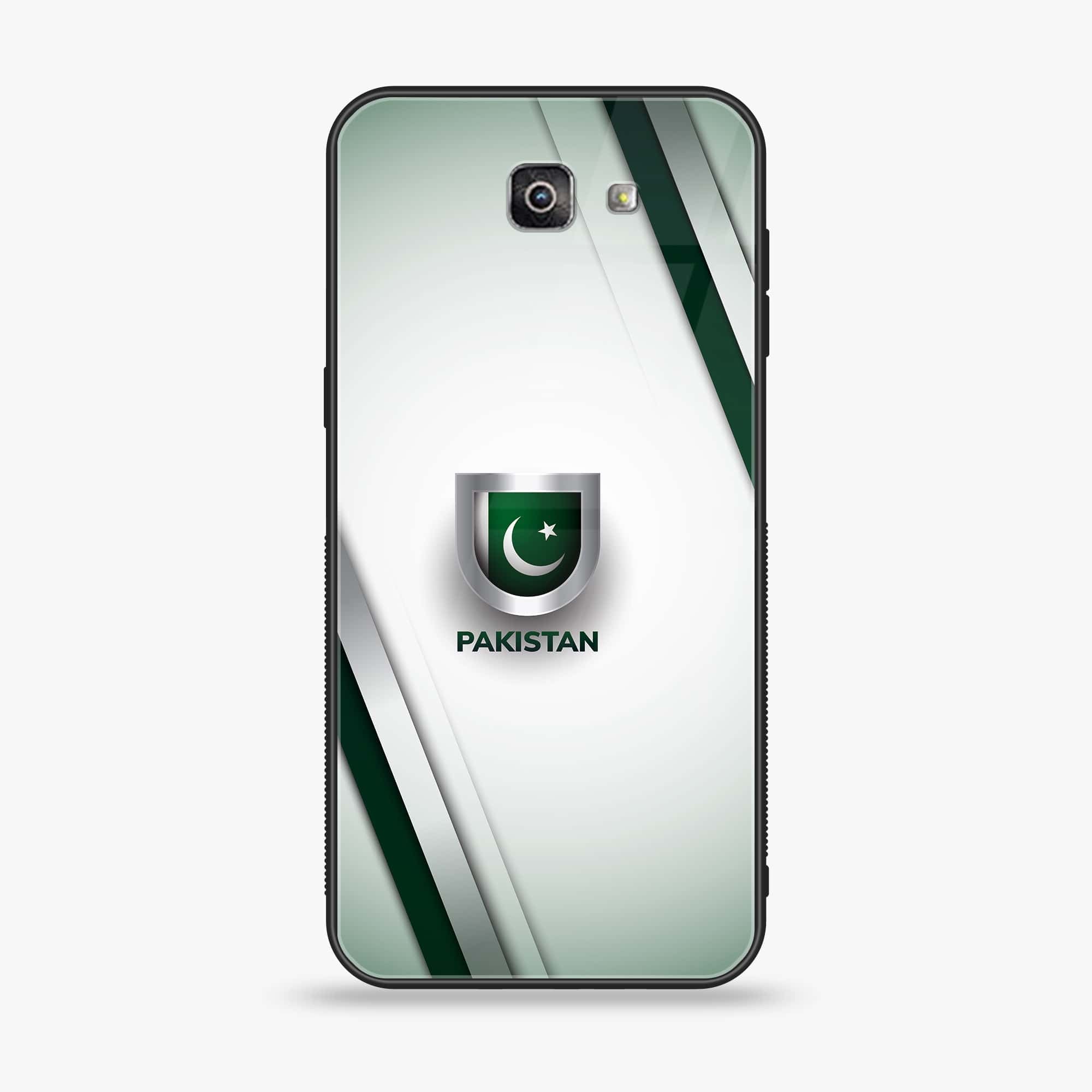 Galaxy J7 Prime - Pakistani Flag Series - Premium Printed Glass soft Bumper shock Proof Case