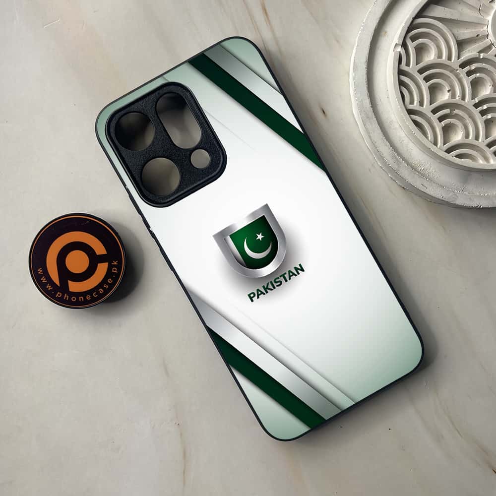 Oppo Reno 14 5G - Pakistani Flag Series - Premium Metal Printed soft Bumper shock Proof Case