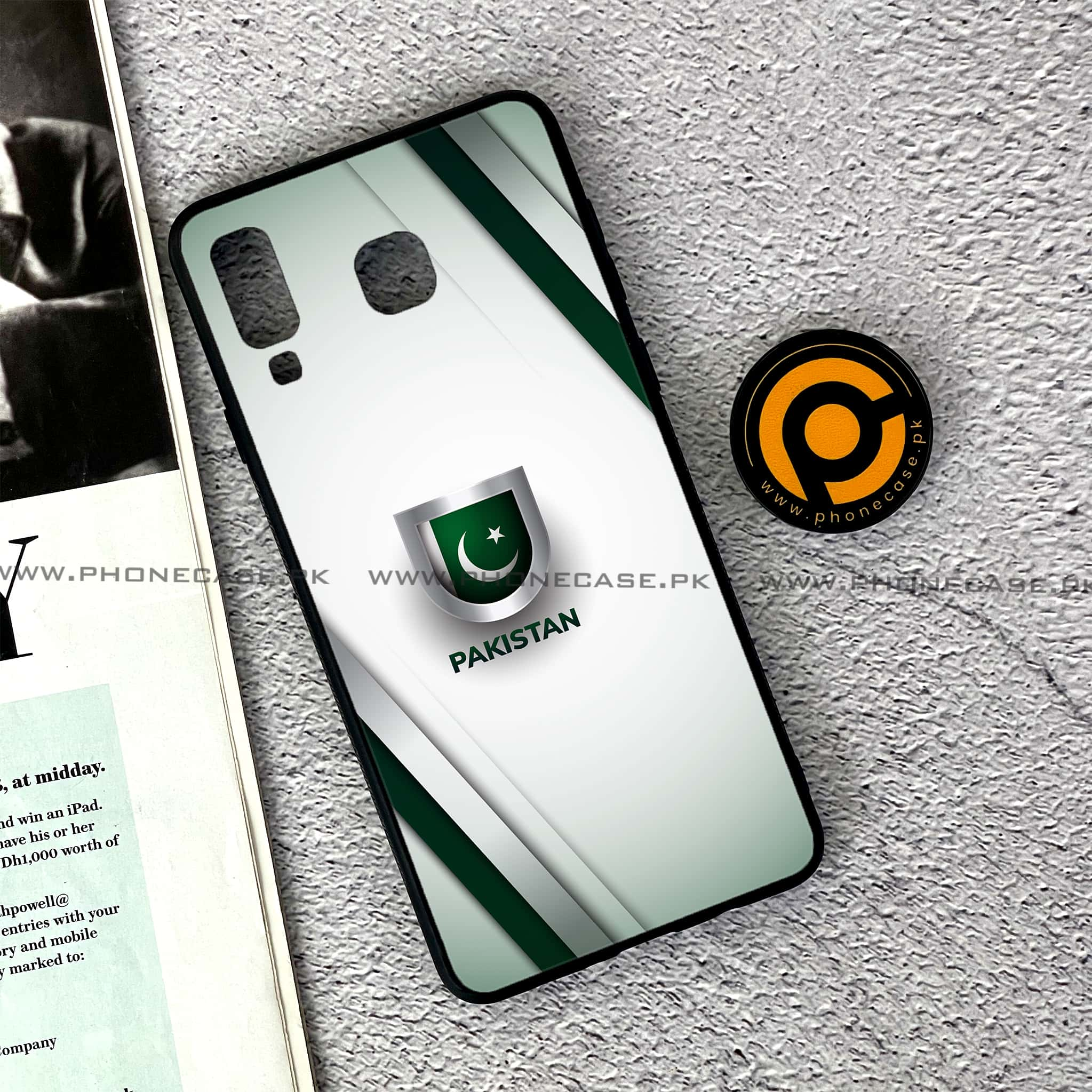 Samsung Galaxy A8 Star(A9 Star) - Pakistani Flag Series - Premium Printed Glass soft Bumper shock Proof Case