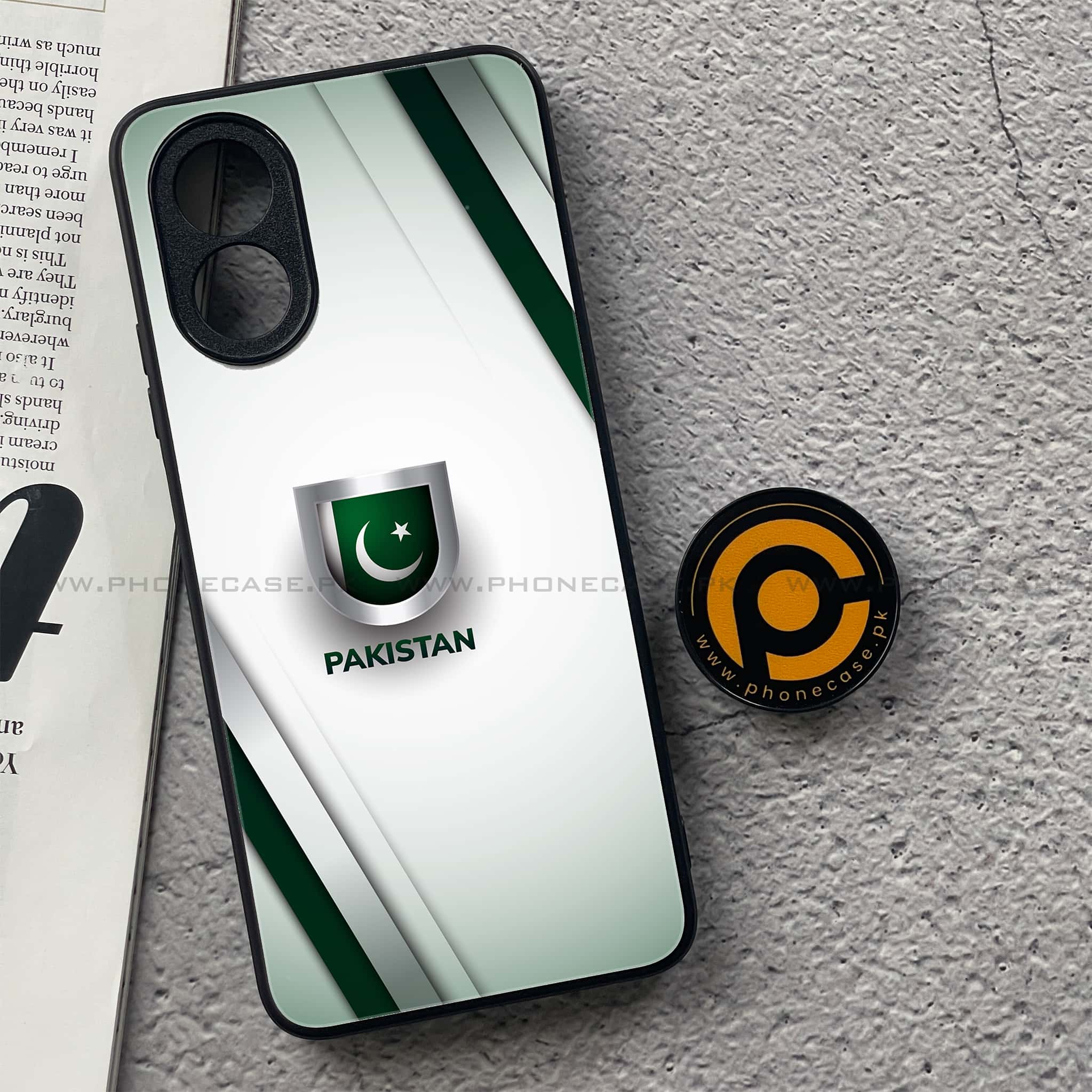Oppo A18 4G - Pakistani Flag Series - Premium Printed Glass soft Bumper shock Proof Case