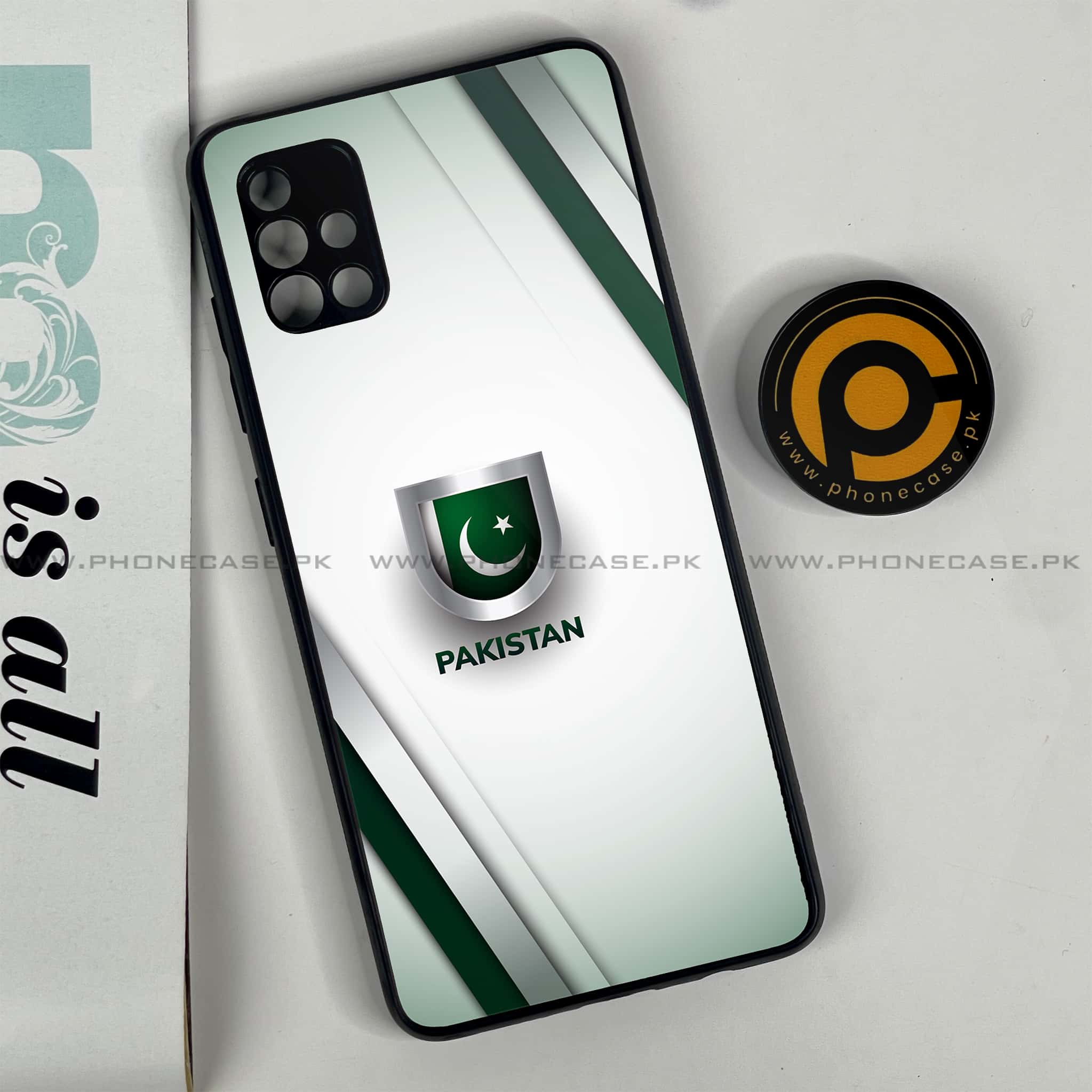 Samsung Galaxy A51 Pakistani Flag Series Premium Printed Glass soft Bumper shock Proof Case
