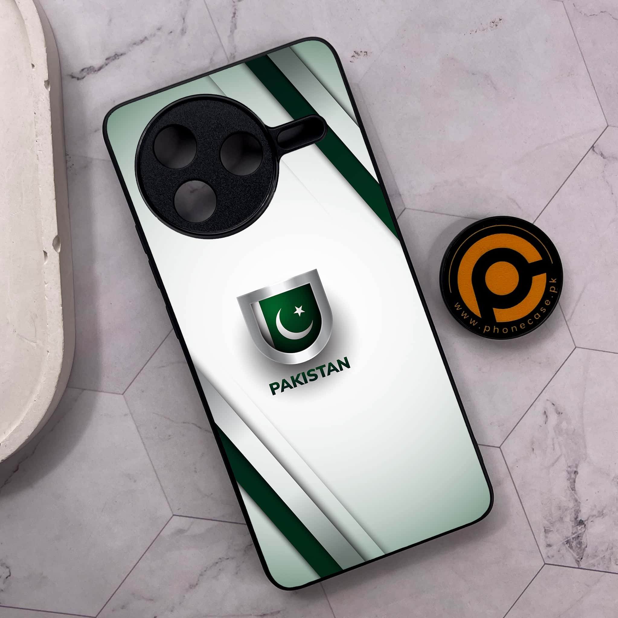 Xiaomi Poco F7 Pro 5G - Pakistani Flag Series - Premium Metal Printed soft Bumper shock Proof Case