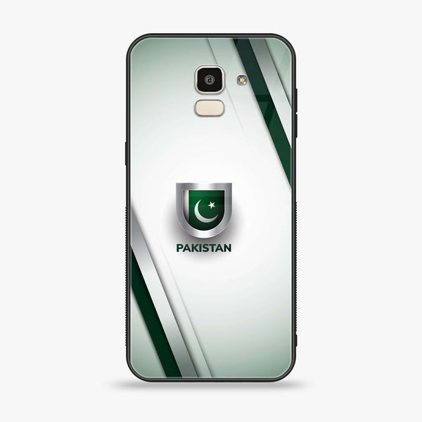 Samsung Galaxy J6 (2018) - Pakistani Flag Design 2 - Premium Printed Glass soft Bumper shock Proof Case CS-7514