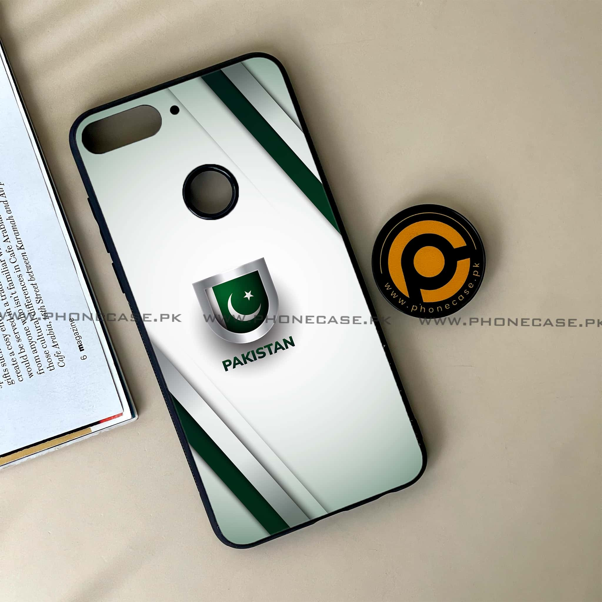 Huawei Y7 Prime (2018) -  Pakistani Flag Series - Premium Printed Glass soft Bumper shock Proof Case