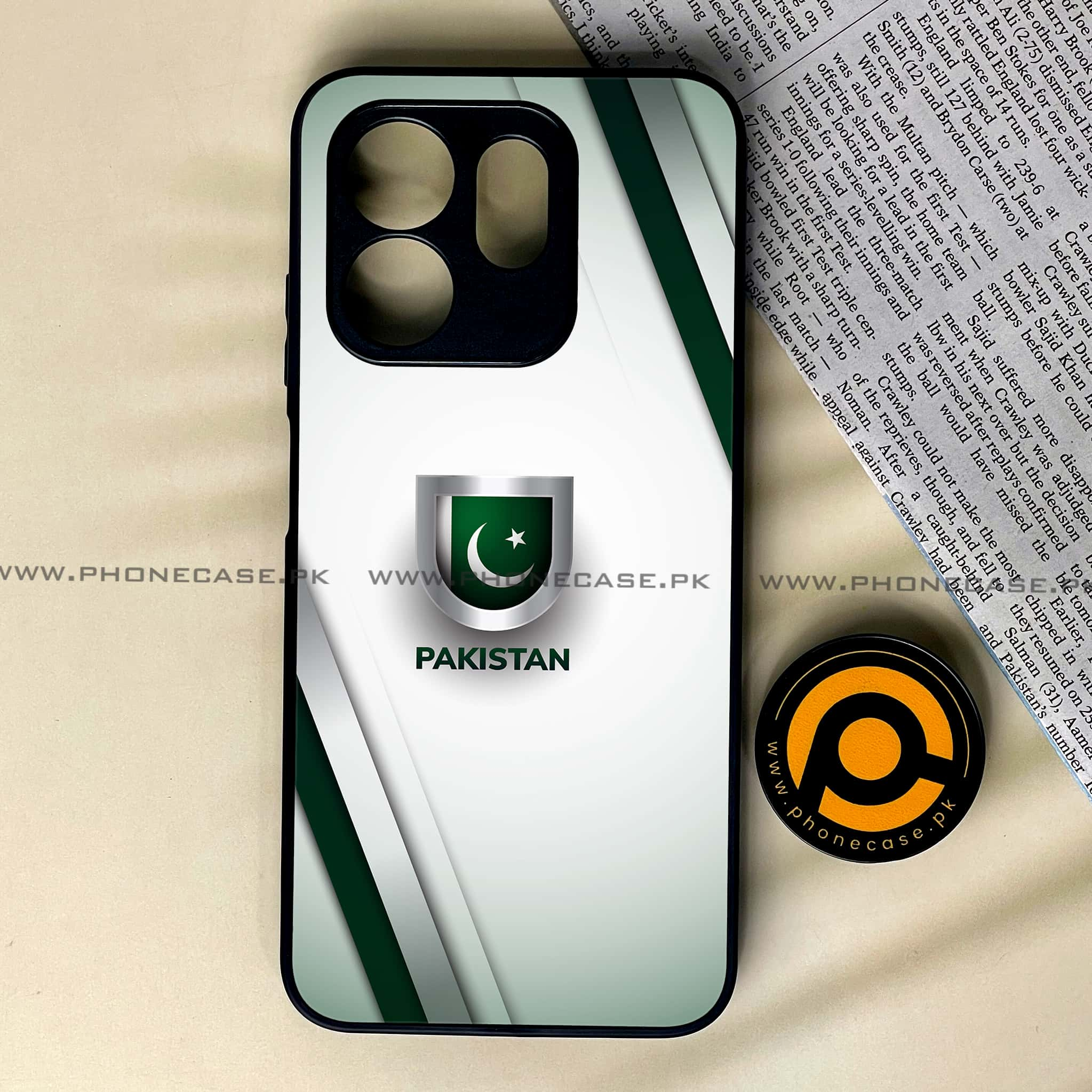 Infinix Hot 50i - Pakistani Flag Series - Premium Printed Glass soft Bumper shock Proof Case