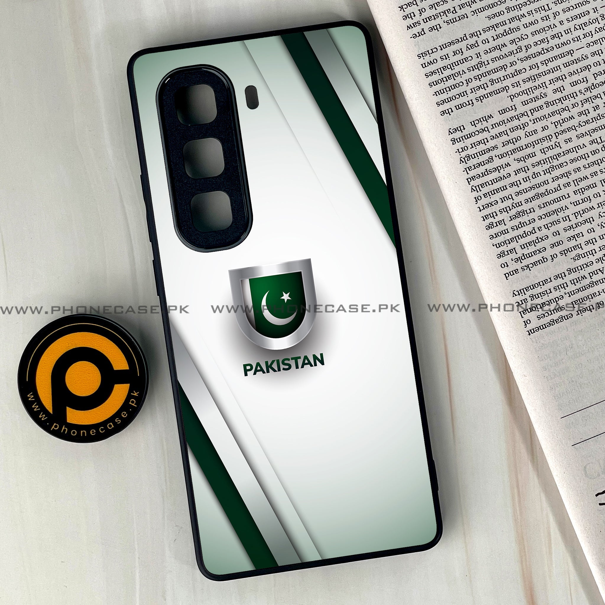 Infinix Hot 60 Pro Plus - Pakistani Flag Series - Premium Metal Printed soft Bumper shock Proof Case