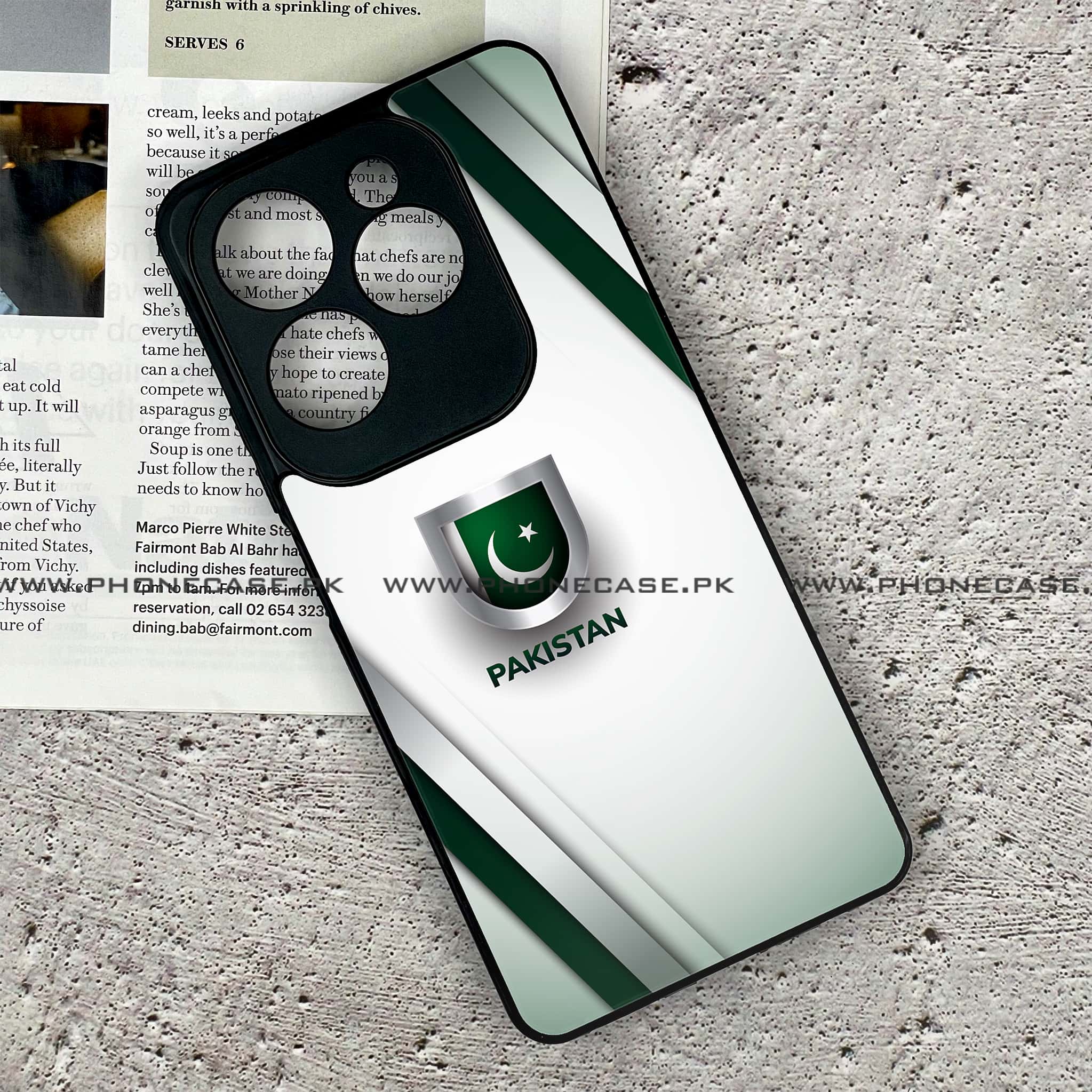 Infinix Hot 40 - Pakistani Flag Series - Premium Metal Printed soft Bumper shock Proof Case