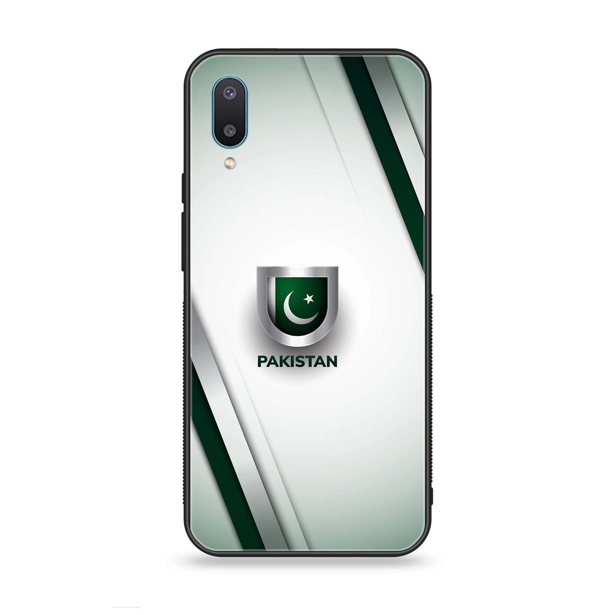 Samsung Galaxy A02 - Pakistani Flag Series - Premium Printed Glass soft Bumper shock Proof Case