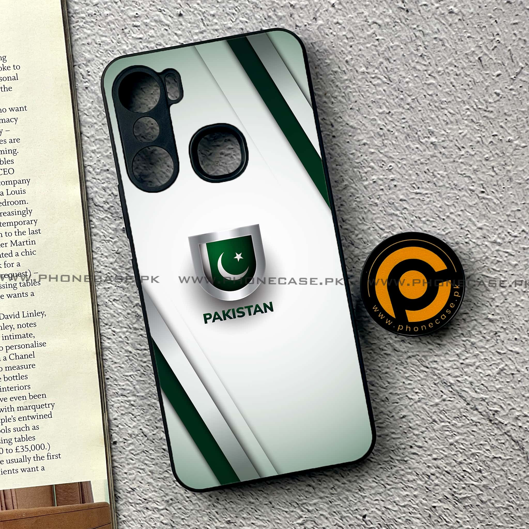 Infinix Hot 12 Pro - Pakistani Flag Series - Premium Printed Glass soft Bumper shock Proof Case