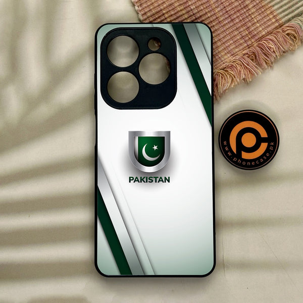 Tecno Spark GO 2024/ Smart 8/ Spark 20/ 20c/ Pop 8/ Hot 40i  - Pakistani Flag Design 2- Premium Metal Printed soft Bumper Shock Proof Case CS-11697
