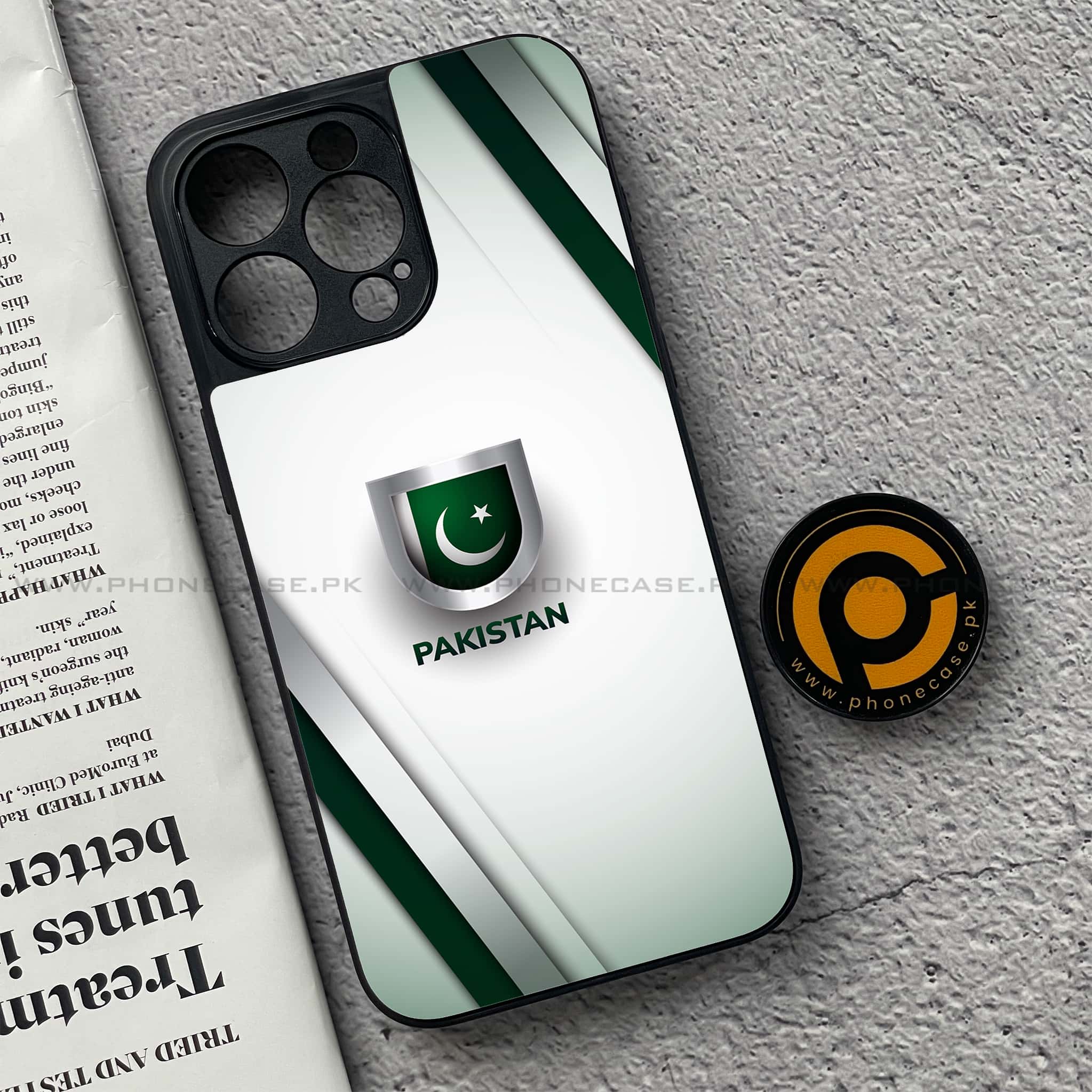 iPhone 15 Pro - Pakistani Flag Series - Premium Metal Printed soft Bumper shock Proof Case
