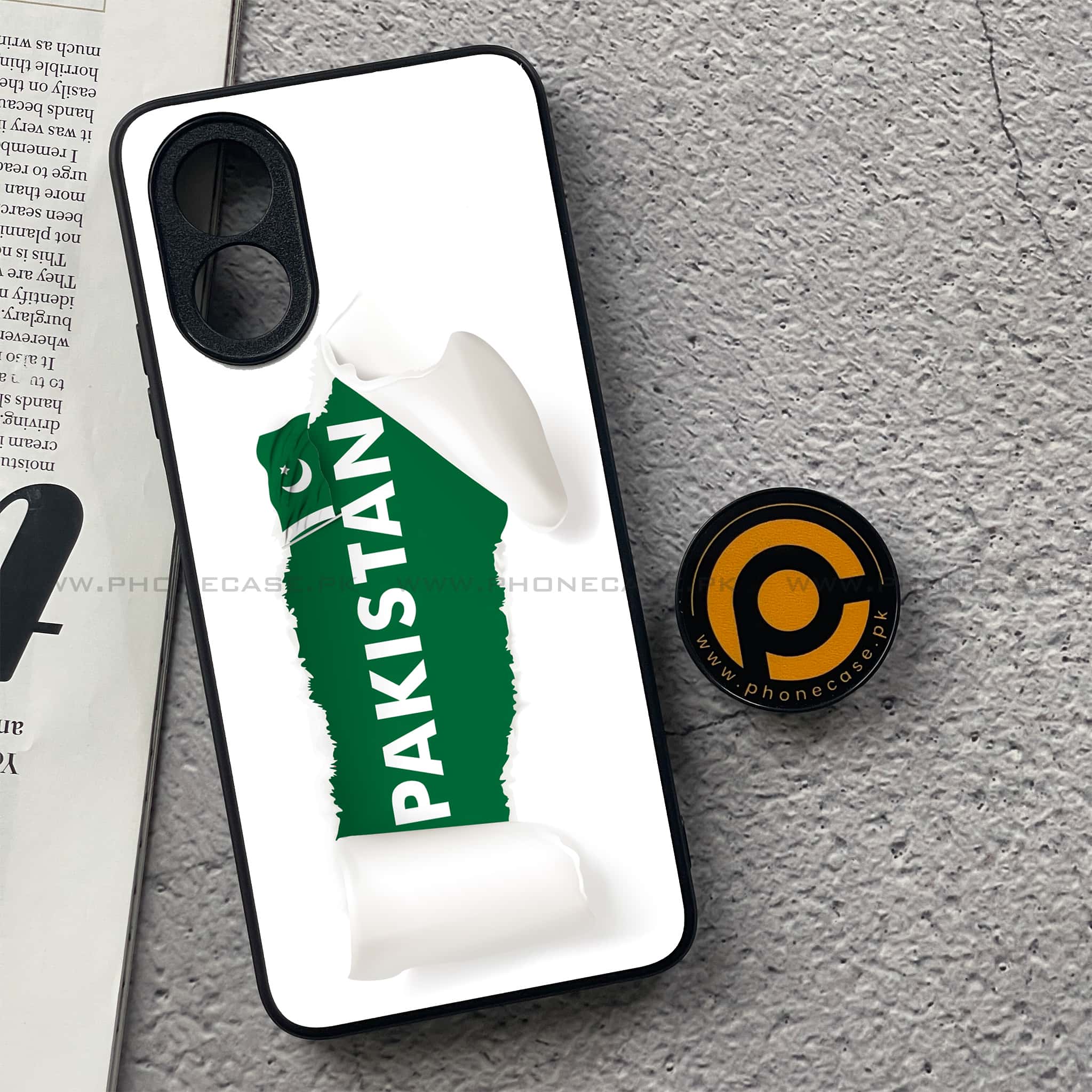 Oppo A18 4G - Pakistani Flag Series - Premium Printed Glass soft Bumper shock Proof Case