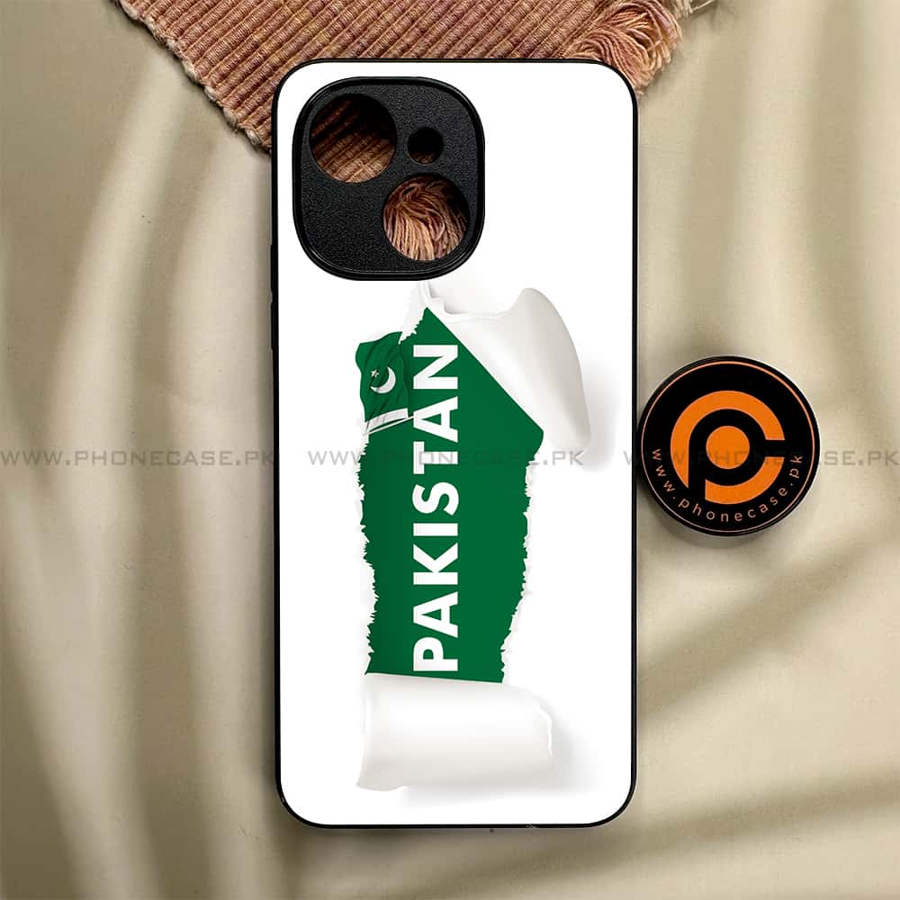 Tecno Spark 40C - Pakistani Flag Series - Premium Metal Printed soft Bumper shock Proof Case