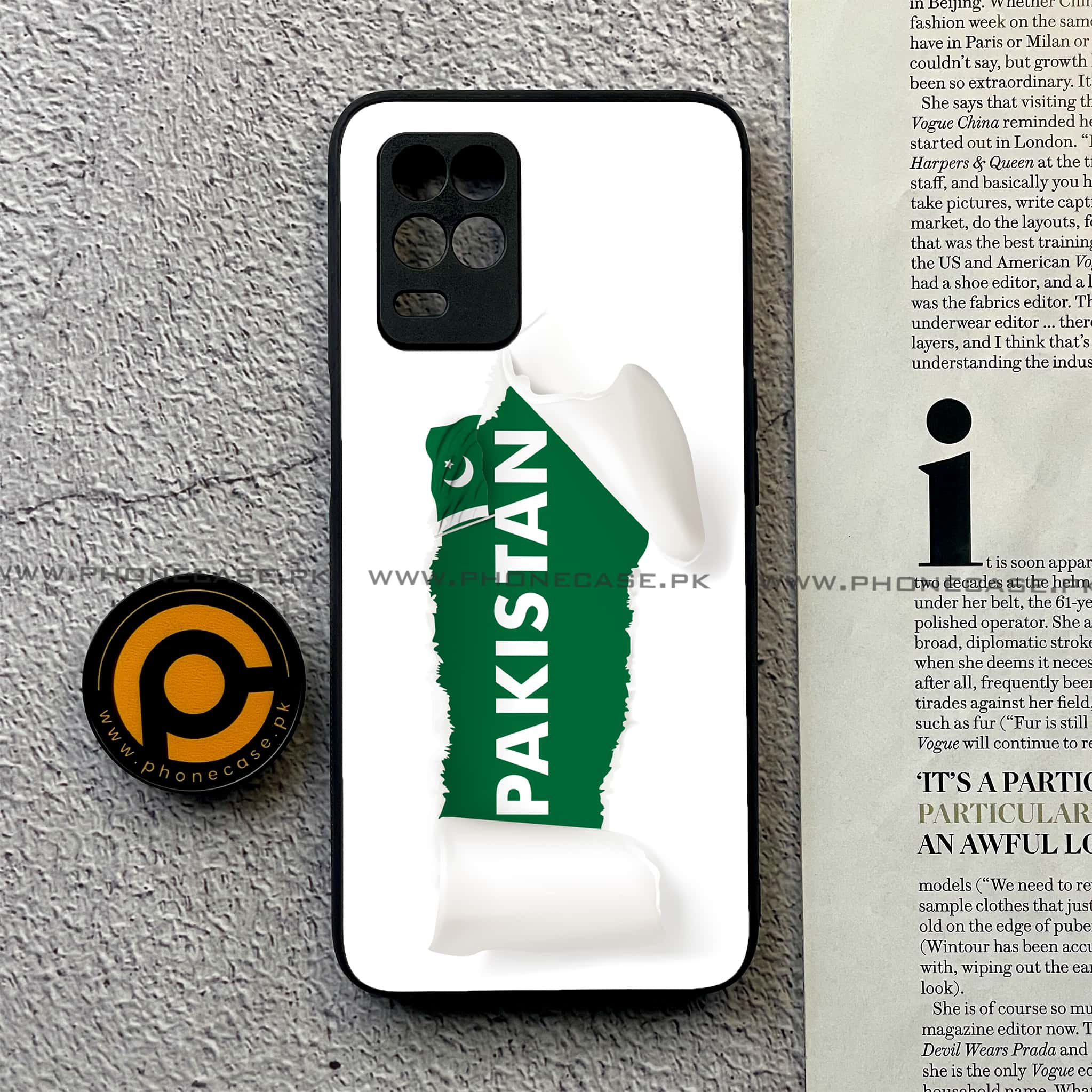 Realme Narzo 30 5G - Pakistani Flag Series - Premium Printed Glass soft Bumper shock Proof Case