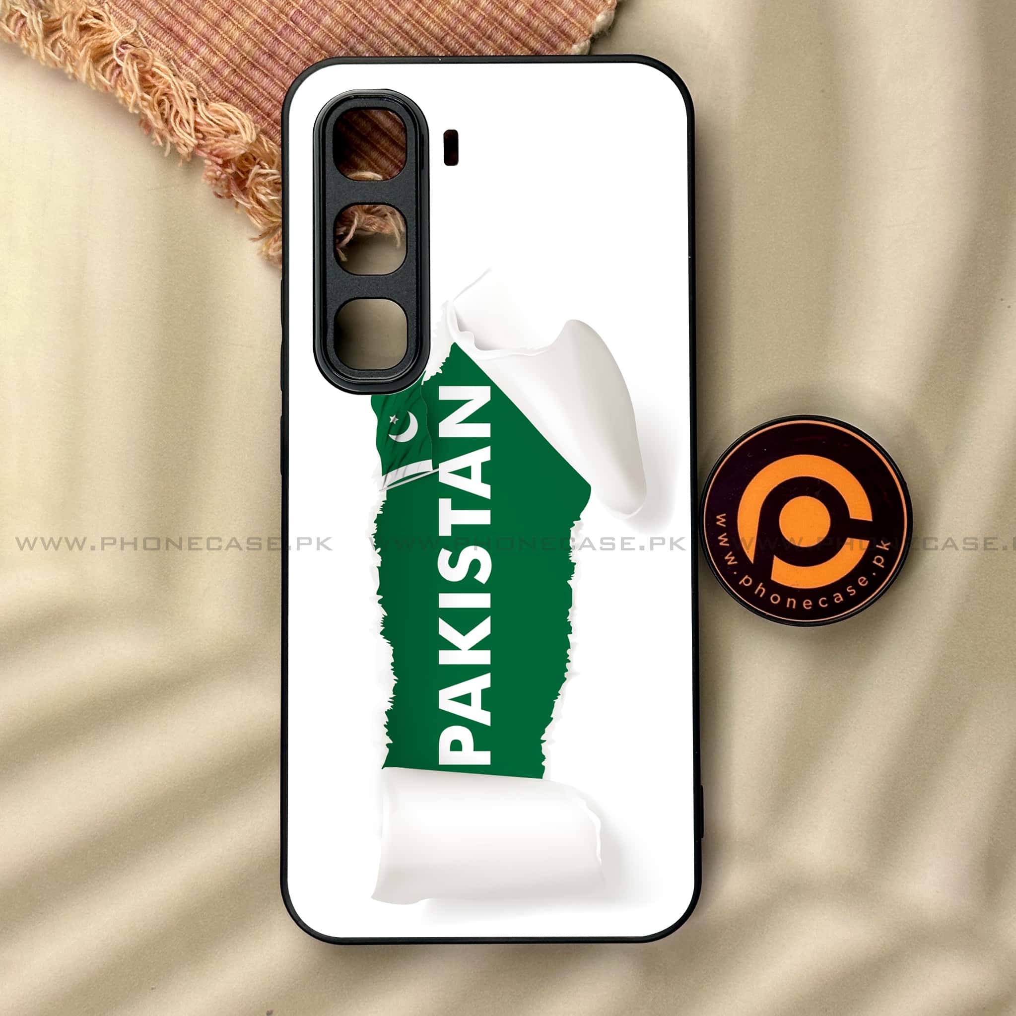 Infinix Hot 60 Pro - Pakistani Flag Series - Premium Metal Printed soft Bumper shock Proof Case