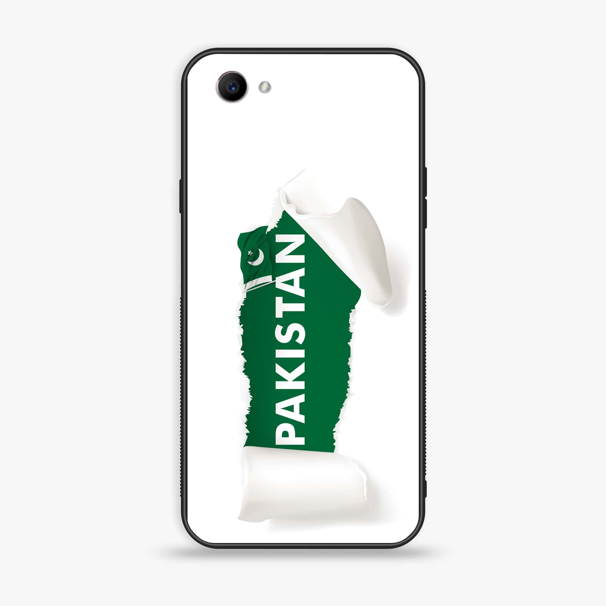 Oppo F7 Youth - Pakistani Flag Series - Premium Printed Glass soft Bumper shock Proof Case