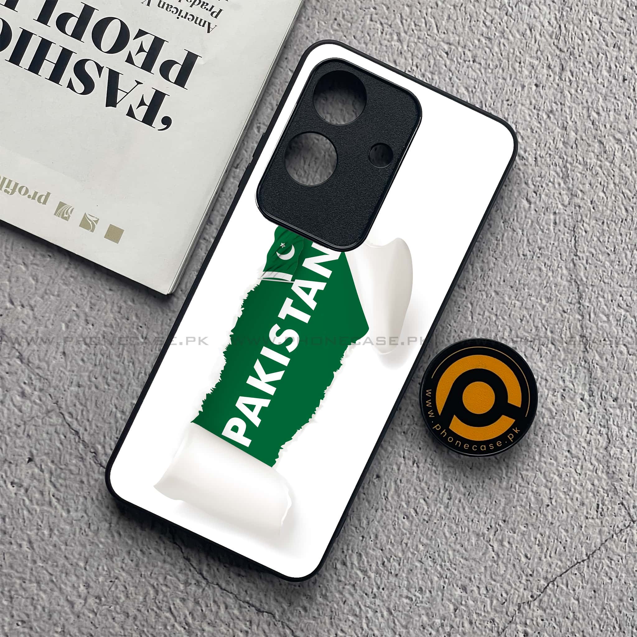 Realme Note 60x - Pakistani Flag Series - Premium Metal  Printed soft Bumper shock Proof Case