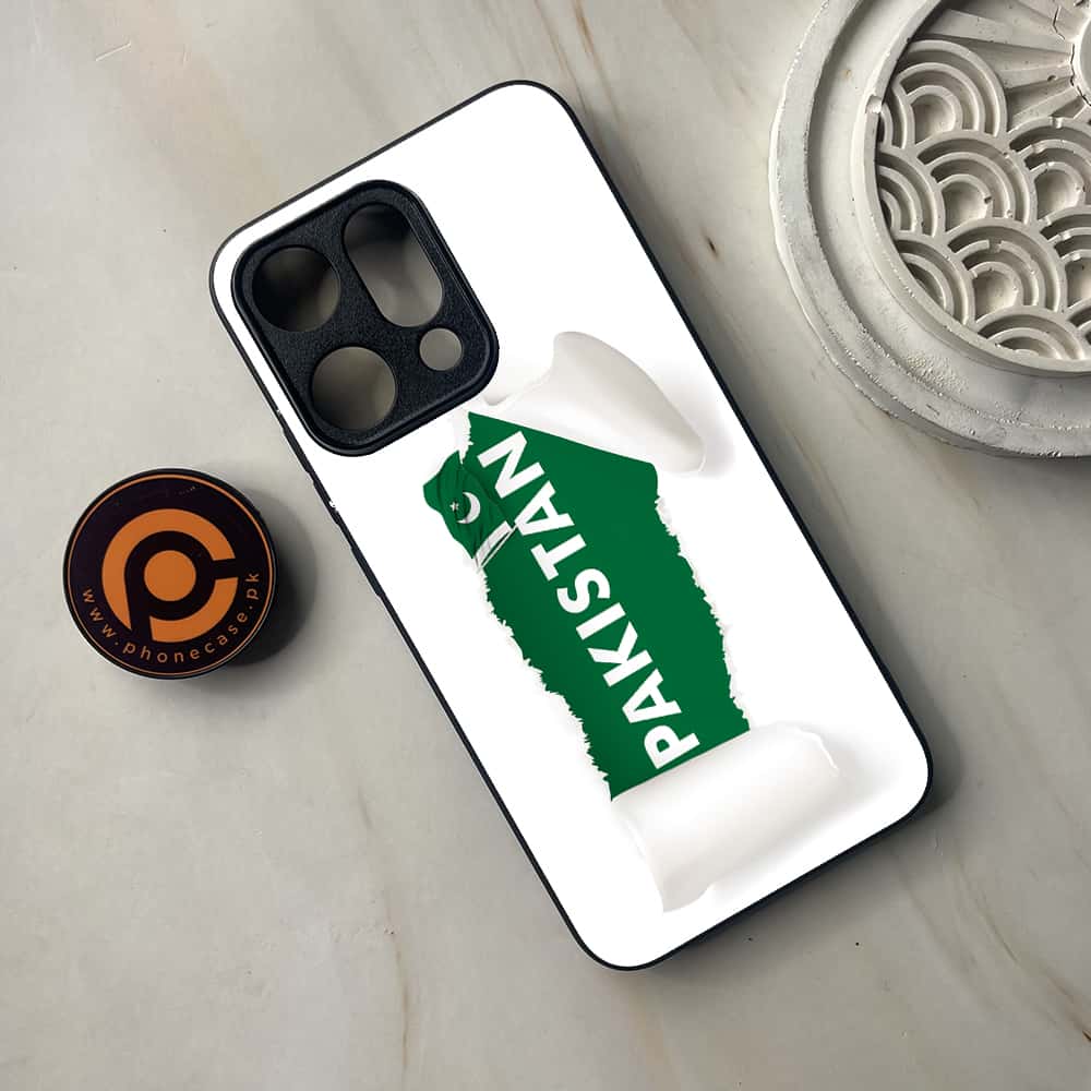 Oppo Reno 14 5G - Pakistani Flag Series - Premium Metal Printed soft Bumper shock Proof Case