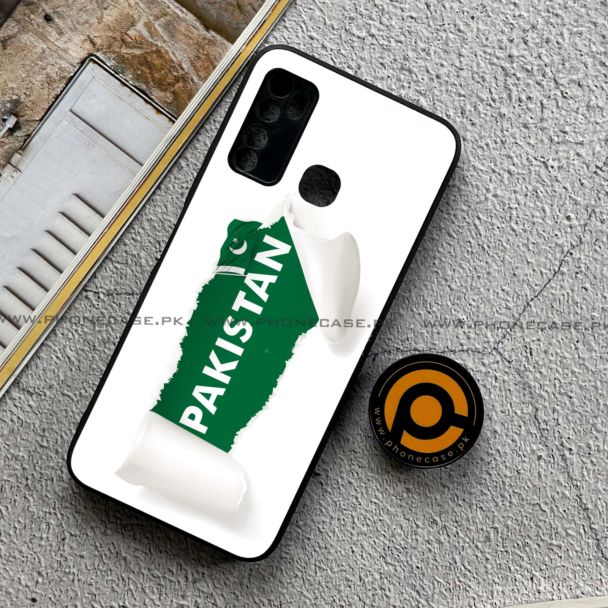 Infinix Note 7 Lite - Pakistani Flag Series - Premium Printed Metal soft Bumper shock Proof Case