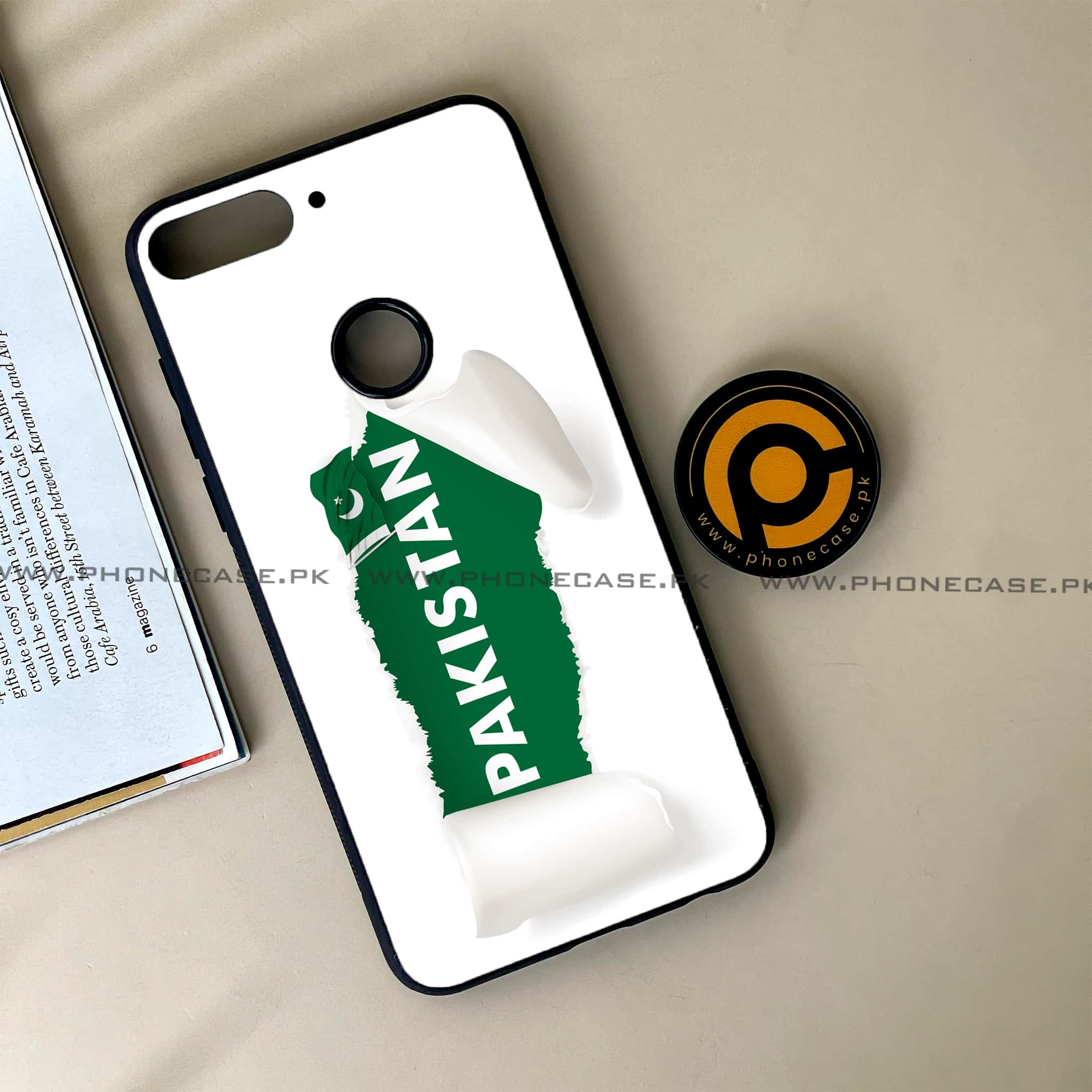 Huawei Y7 Prime (2018) -  Pakistani Flag Series - Premium Printed Glass soft Bumper shock Proof Case