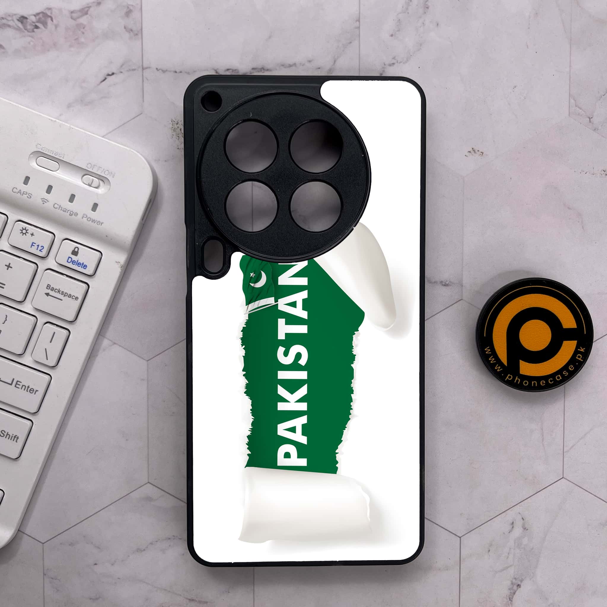 Tecno Camon 30 Premier - Pakistani Flag Series - Premium Metal Printed soft Bumper shock Proof Case
