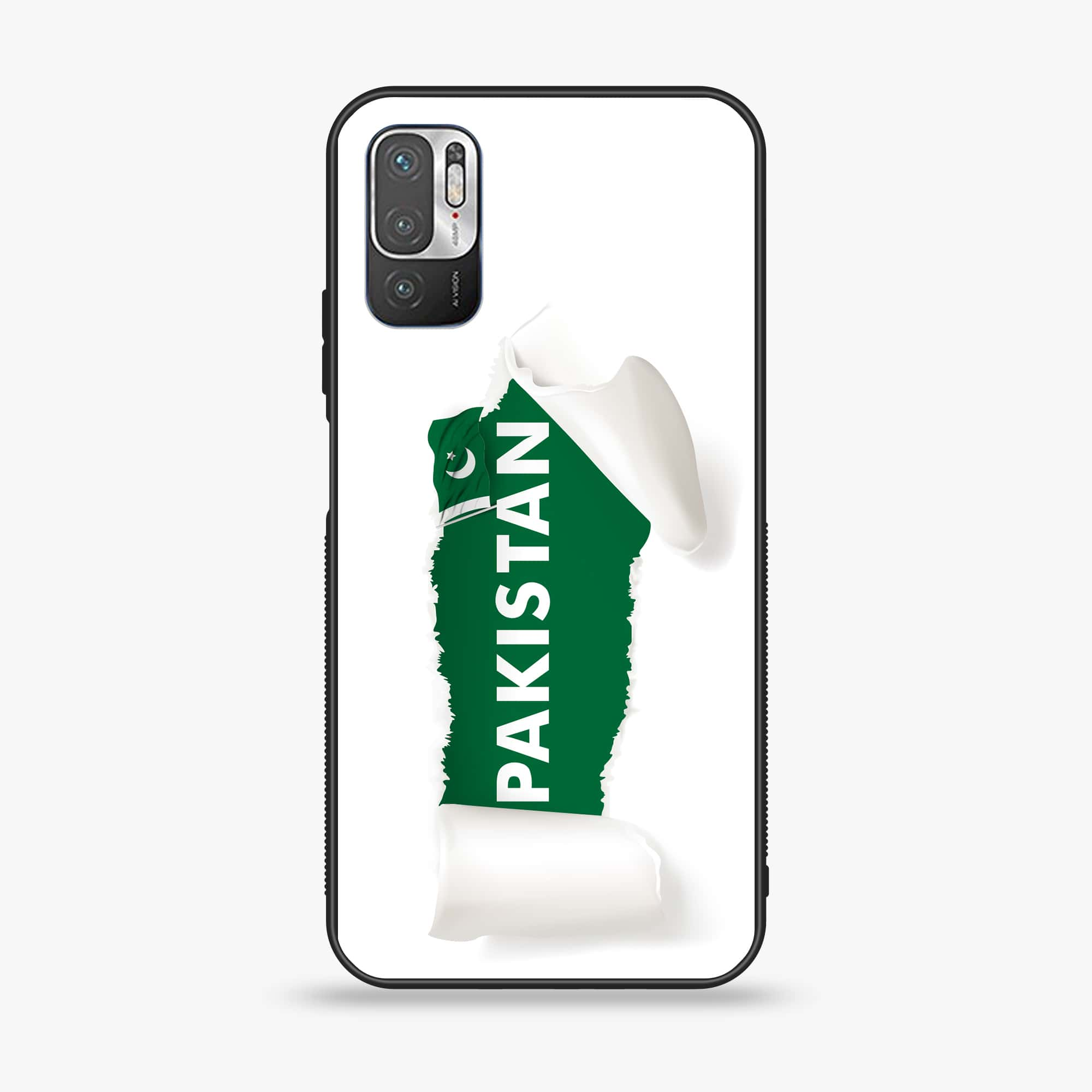 Xiaomi Redmi Note 10 5G - Pakistani Flag Series - Premium Printed Glass soft Bumper shock Proof Case