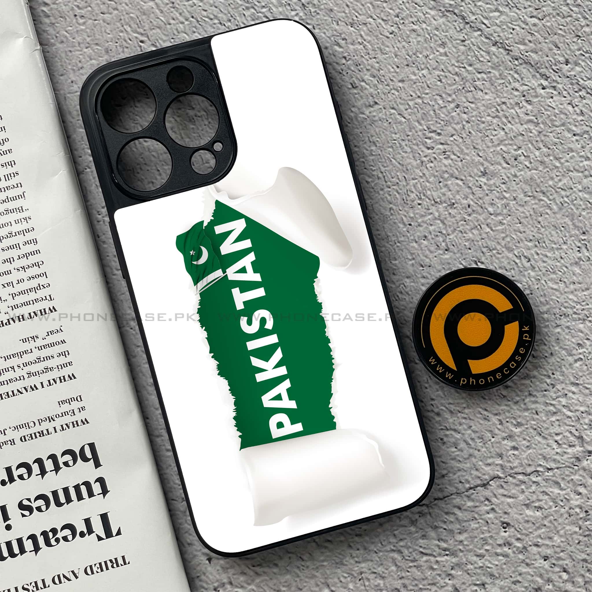 iPhone 15 Pro - Pakistani Flag Series - Premium Metal Printed soft Bumper shock Proof Case