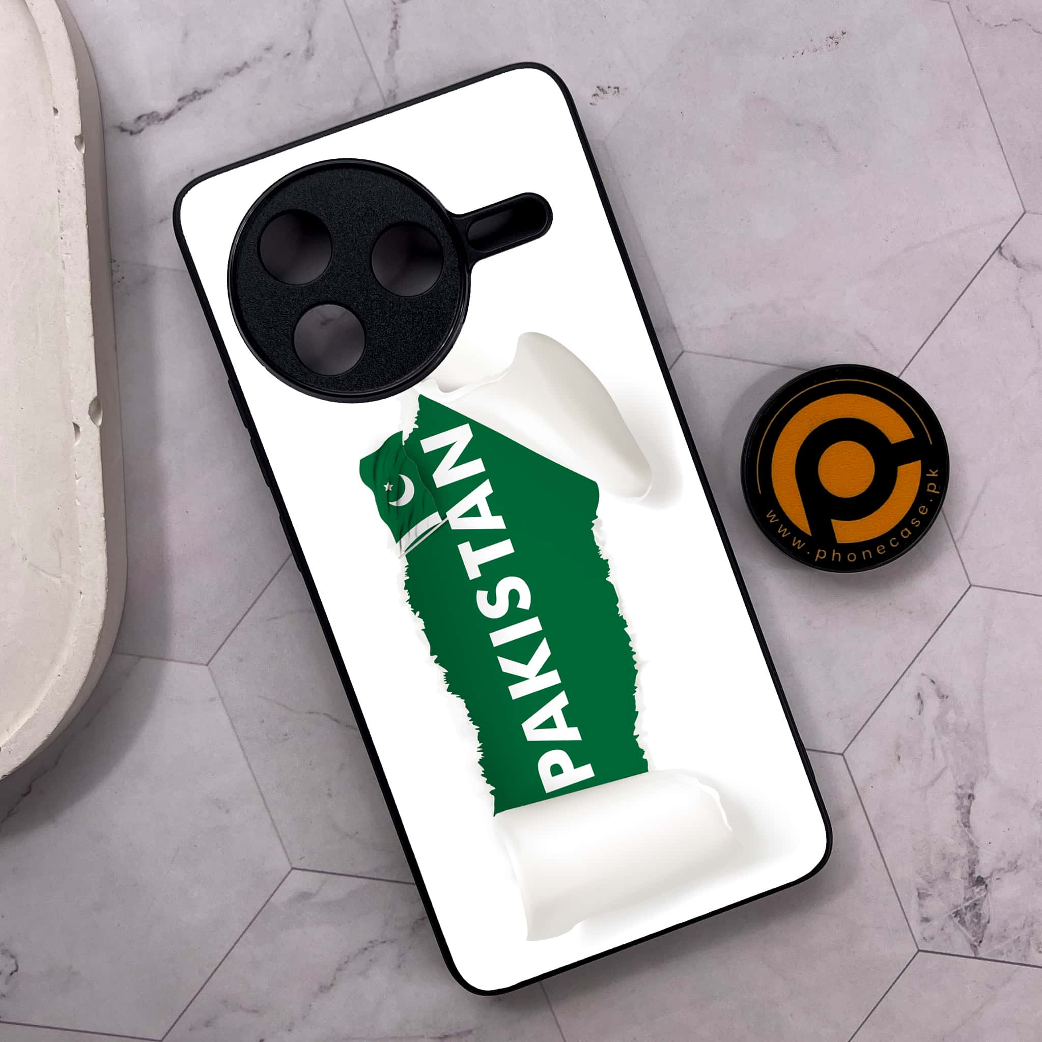 Xiaomi Poco F7 Pro 5G - Pakistani Flag Series - Premium Metal Printed soft Bumper shock Proof Case