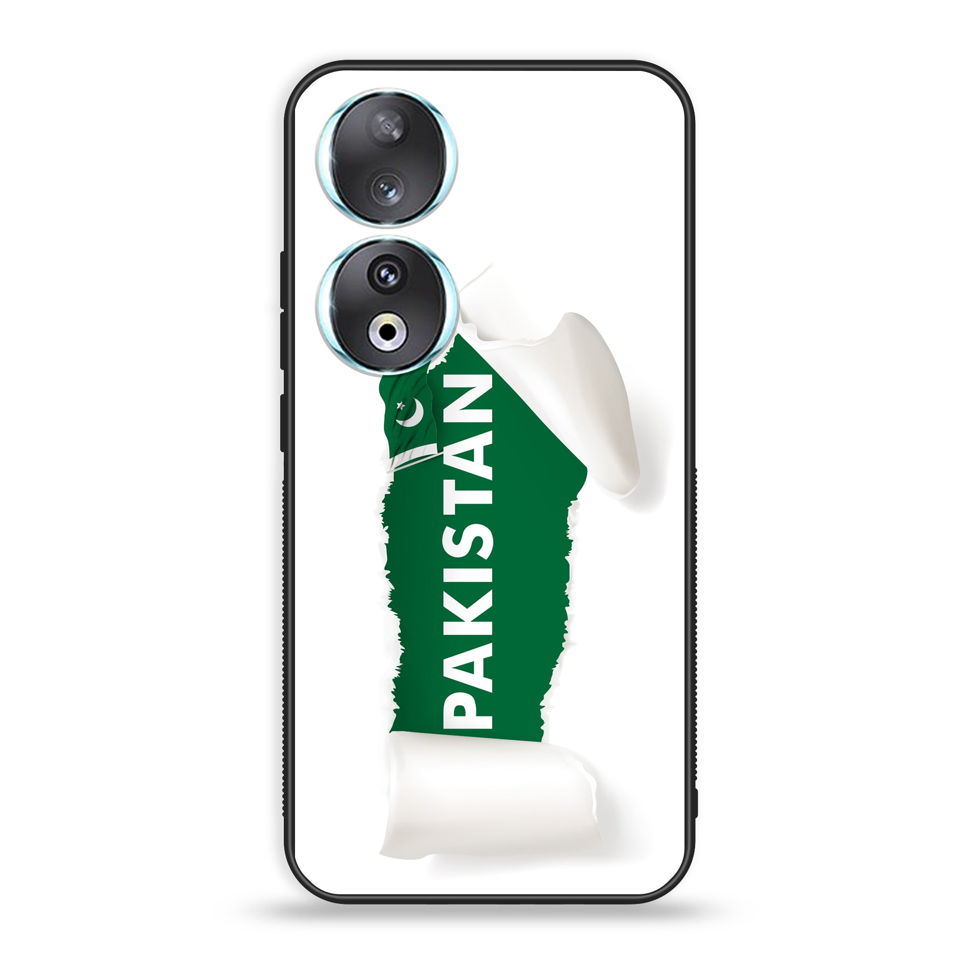 Huawei Honor 90 - Pakistani Flag Series - Premium Printed Glass soft Bumper shock Proof Case