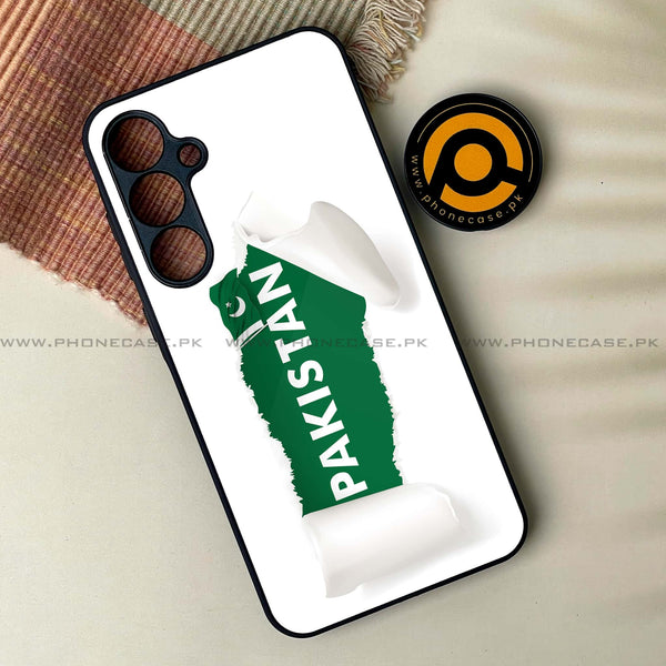 Samsung Galaxy A14 - Pakistani Flag Design 3 - Premium Printed Glass soft Bumper shock Proof Case  CS-36130